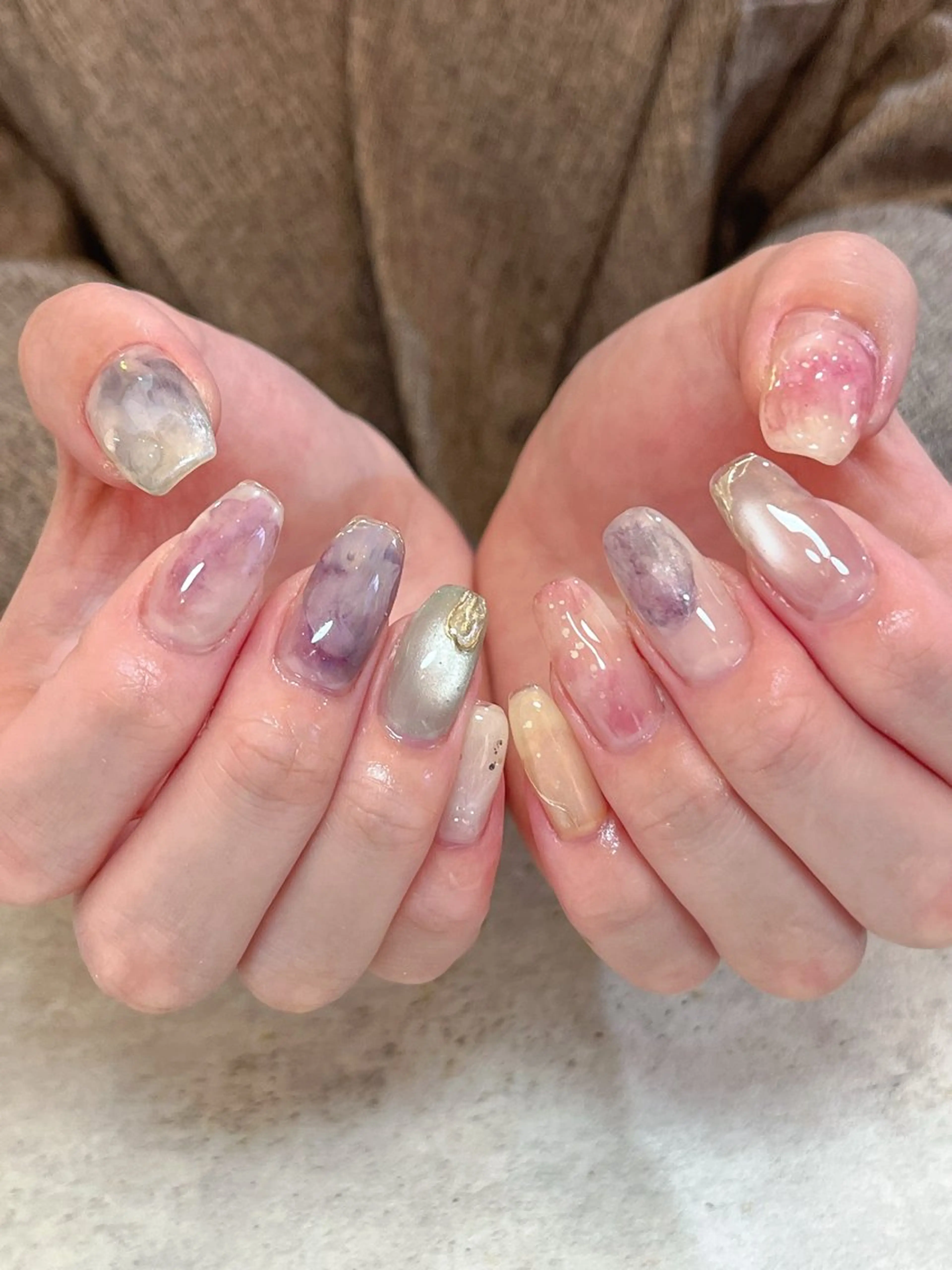 ネイル アートネイル ニュアンスネイル パステルネイル ハンドネイル r.nailBY α 大阪福島区/岸本🧸のネイルデザイン