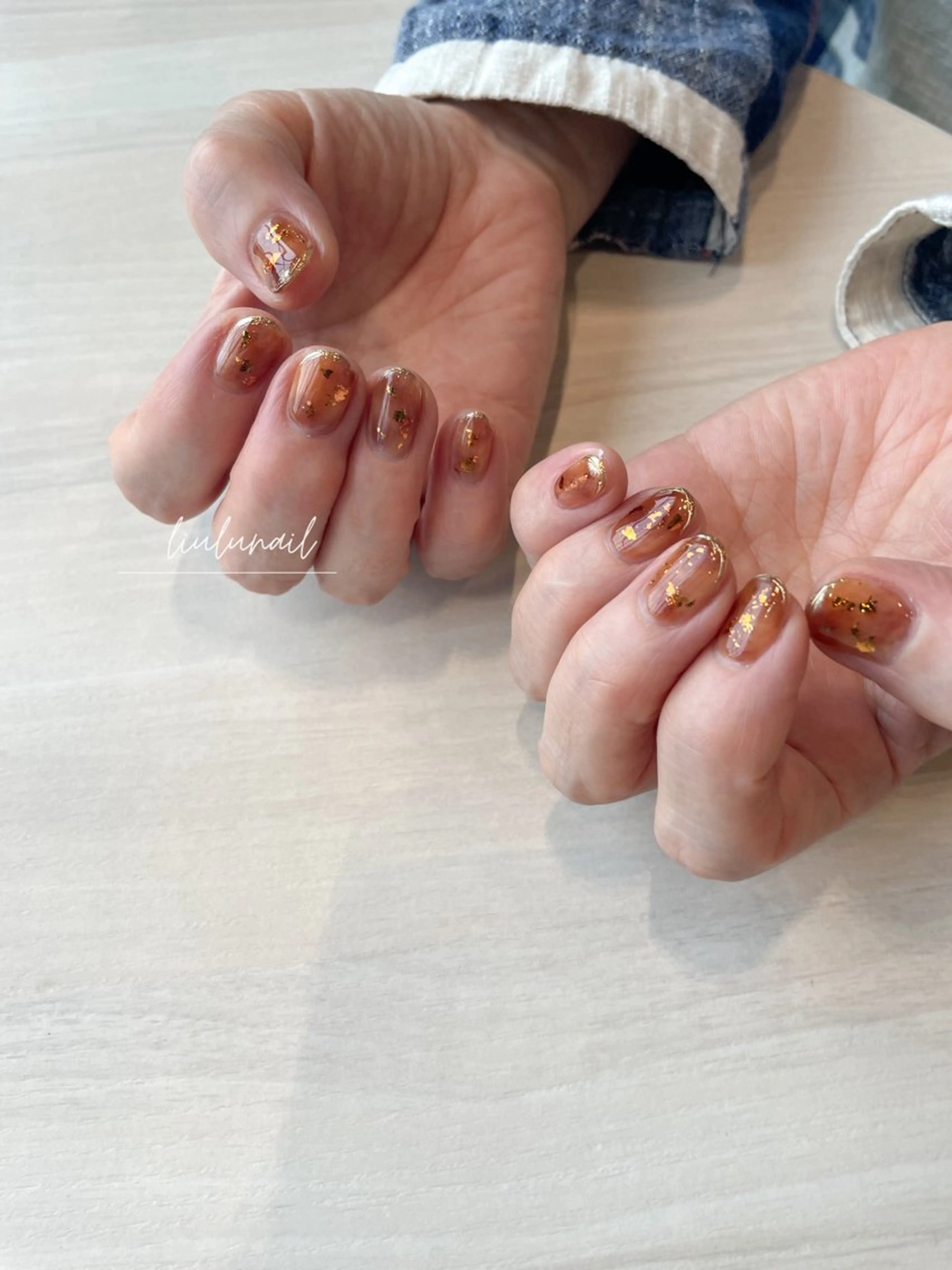 ネイル アートネイル べっ甲ネイル フレンチネイル ミラーネイル 持ち込み liulu nailのネイルデザイン