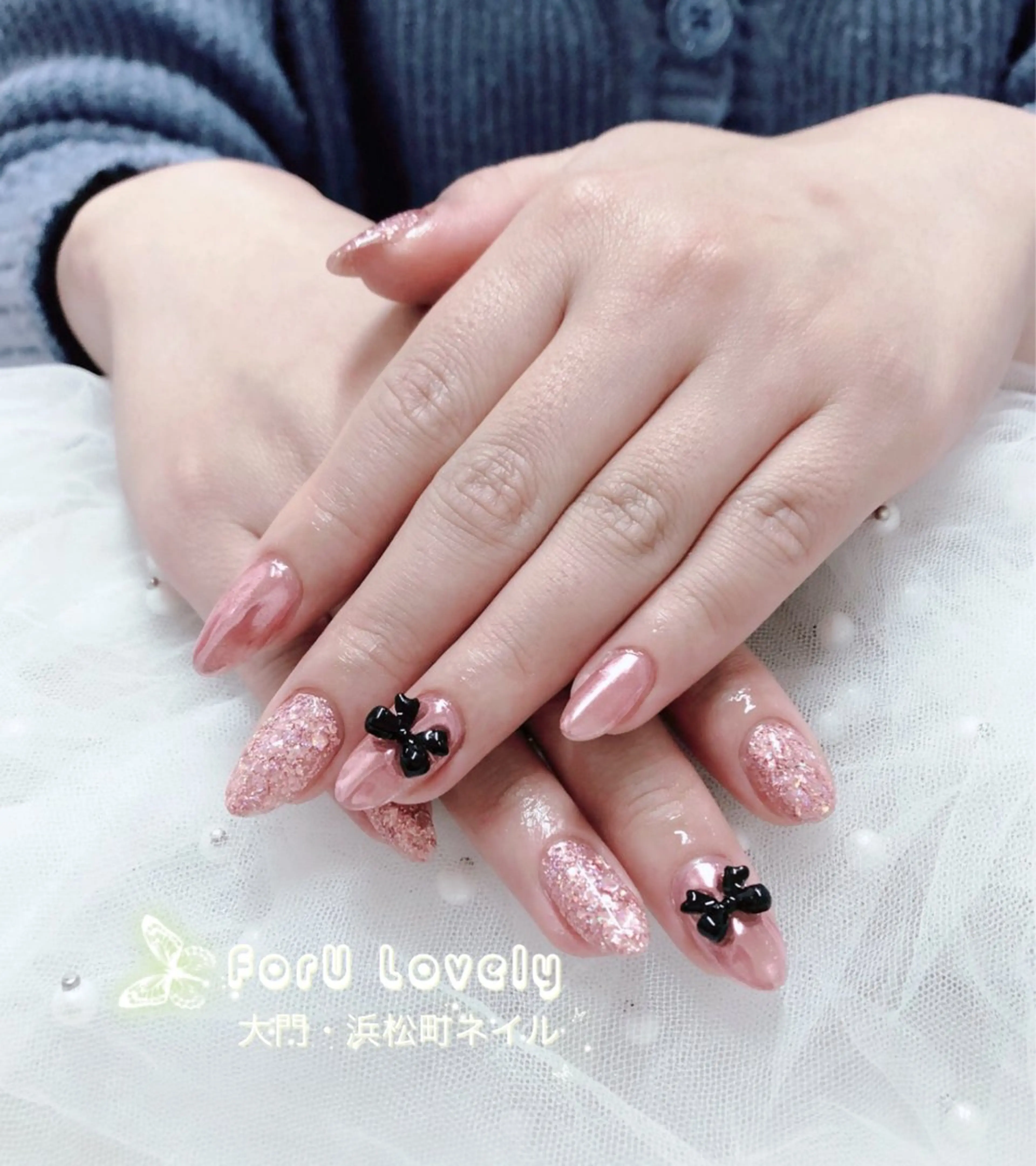 ネイル フットネイル フレンチネイル ジェルネイル ラメ(グリッター) マグネットネイル 大門浜松町 ネイルのネイルデザイン
