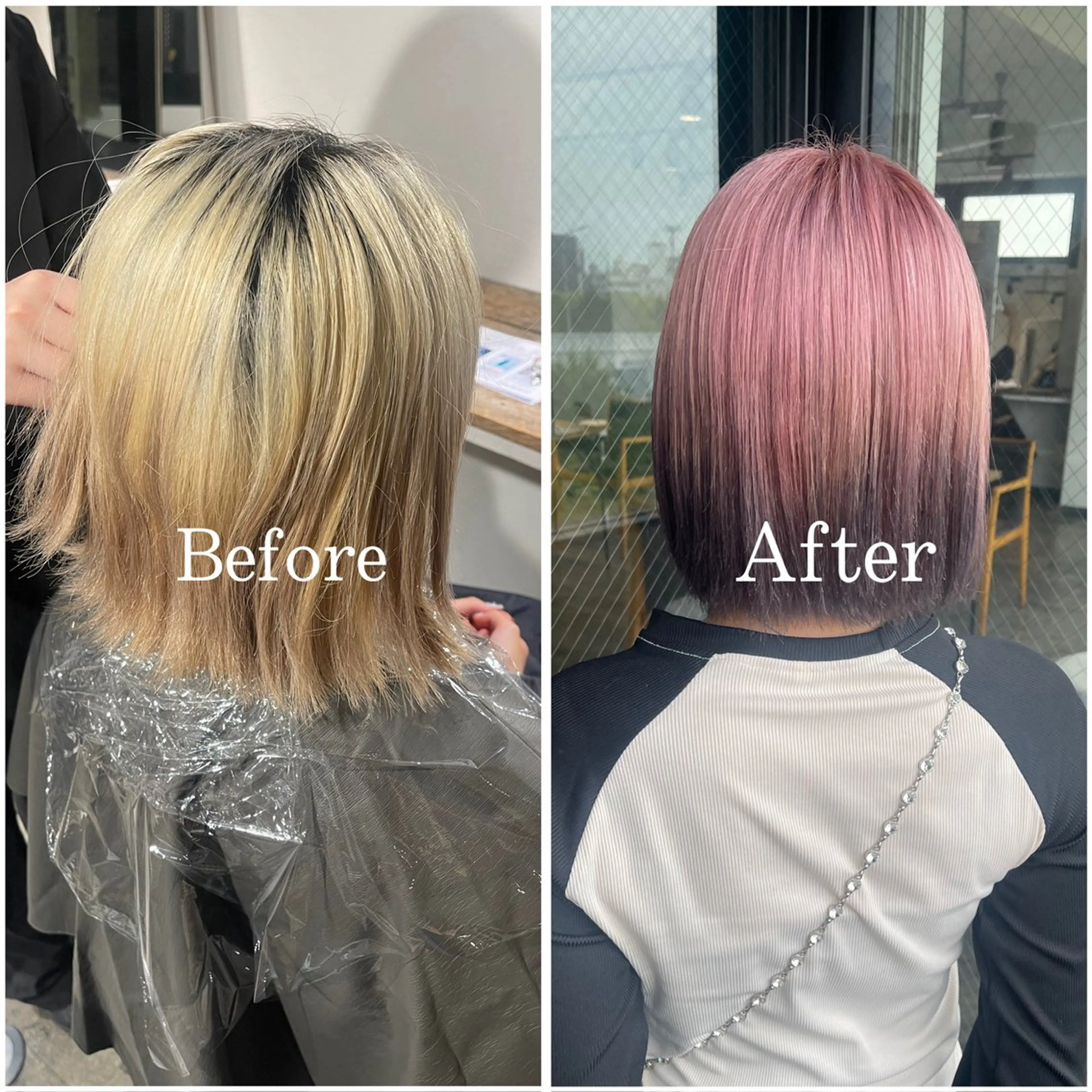 ショート カラー ブリーチ ケアブリーチ デザインカラー 似合わせカット ムラ修正/ ハイトーン💖Riaのヘアスタイル