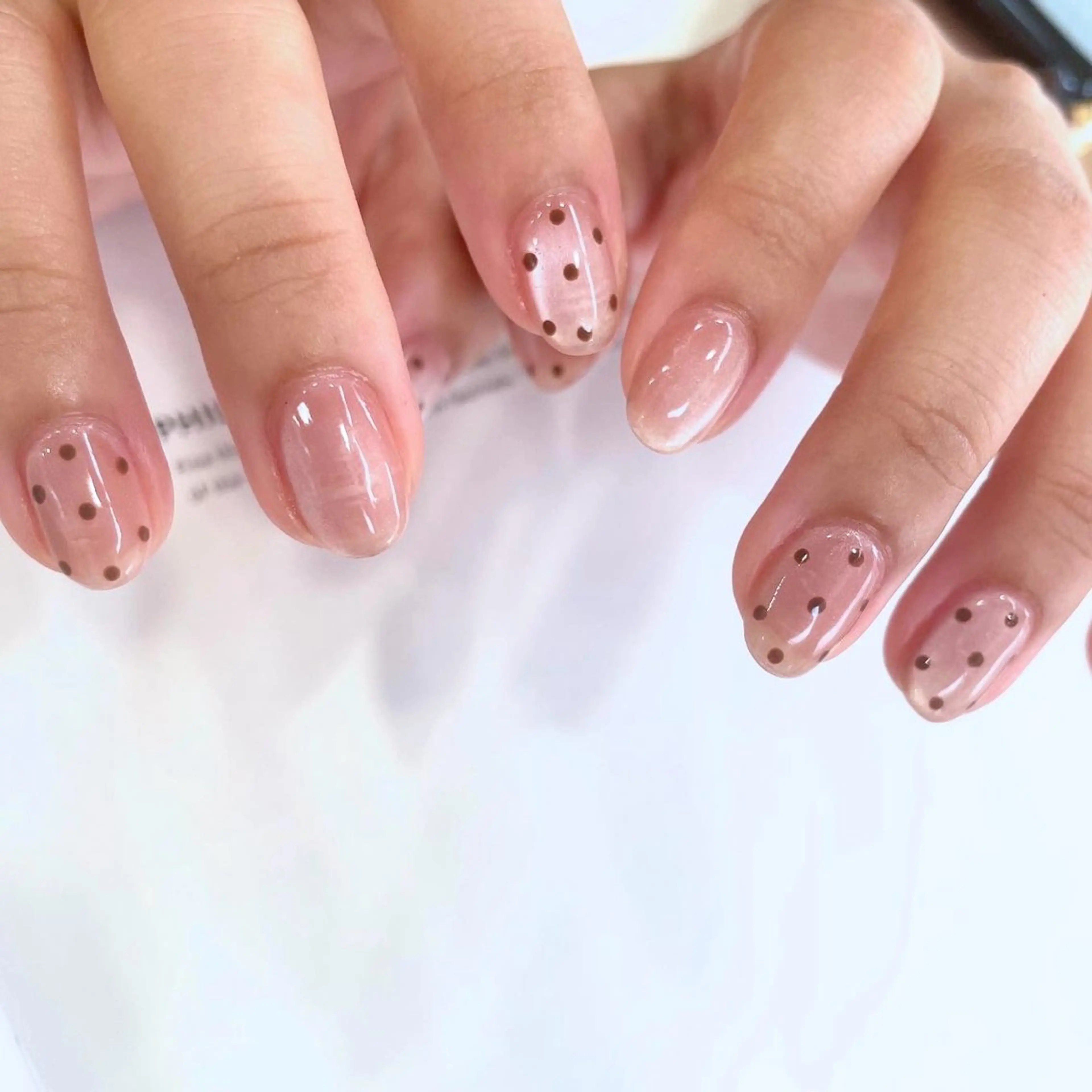 ネイル ドット マグネットネイル ピンク ハンドネイル nailsalon amity🌿池田のネイルデザイン