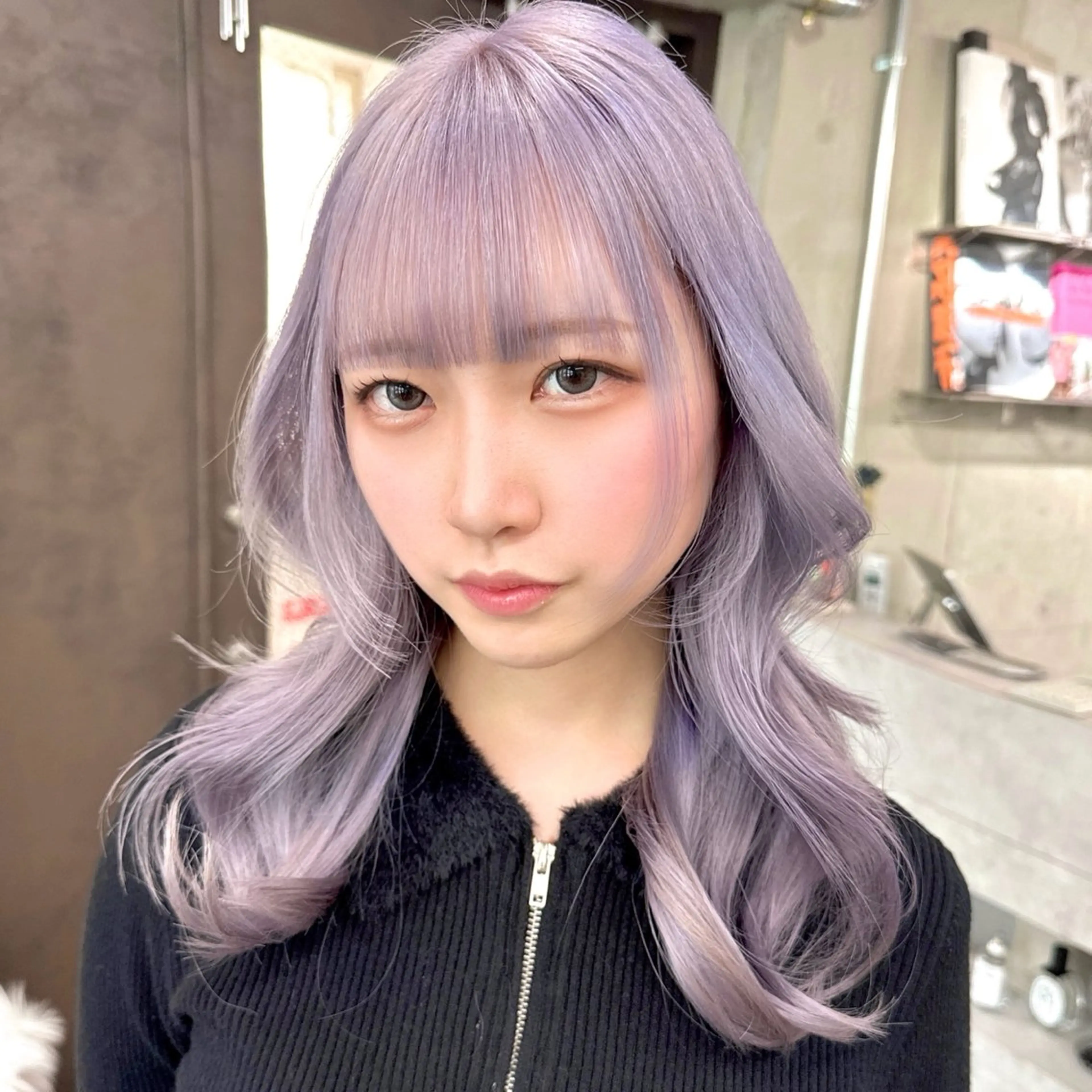 ミディアム カラー パーマ ヘアアレンジ メンズ キッズ メンズブリーチ ブリーチ ラベンダーカラー カット ヘアカラー トリートメント 💖オタク美容師 ꒰ঌ♡モモ♡໒꒱のヘアスタイル