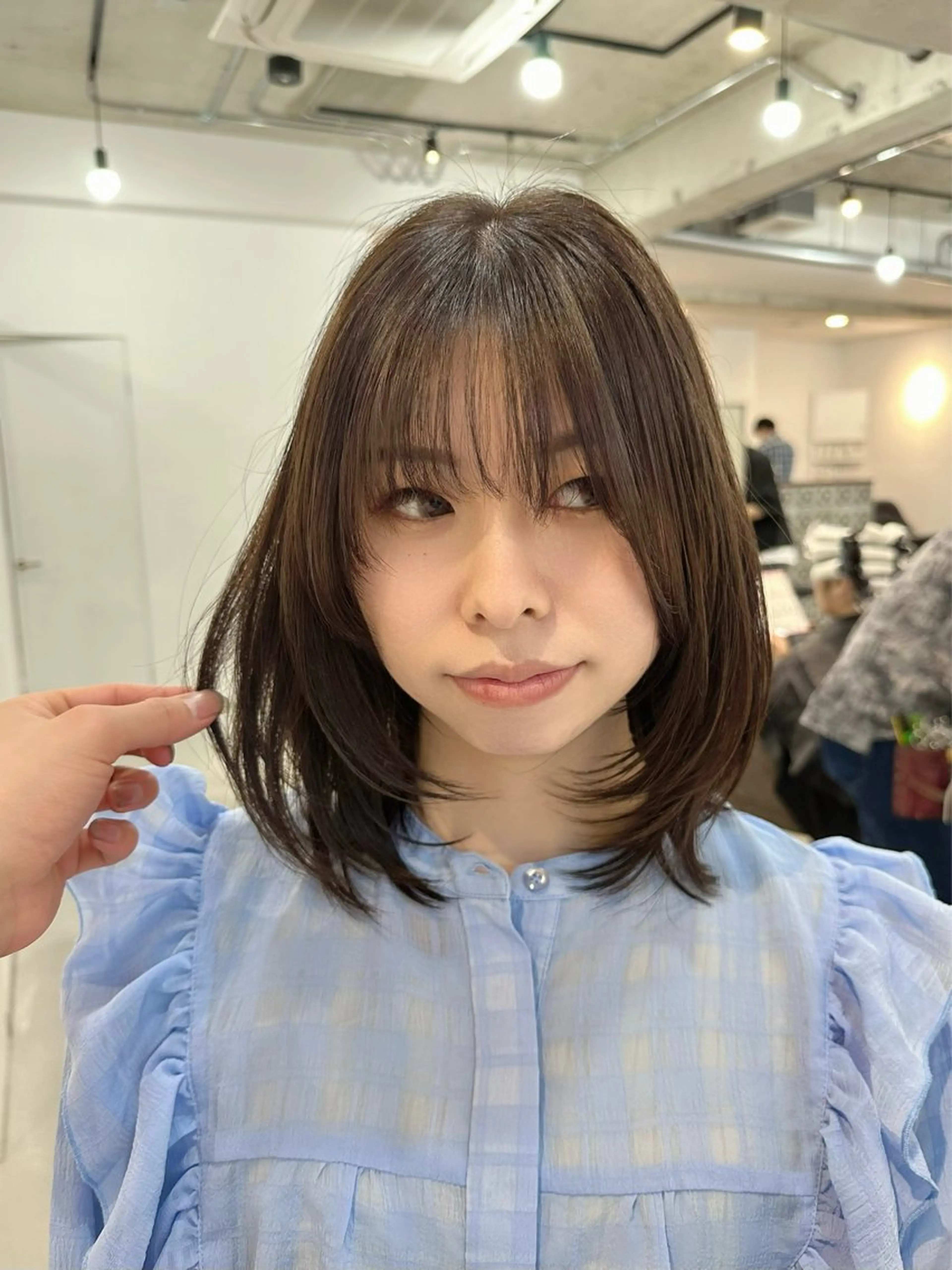 セミロング 顔周りカット レイヤーカット カット ヘアカラー トリートメント カイリ /レイヤーカットのヘアスタイル