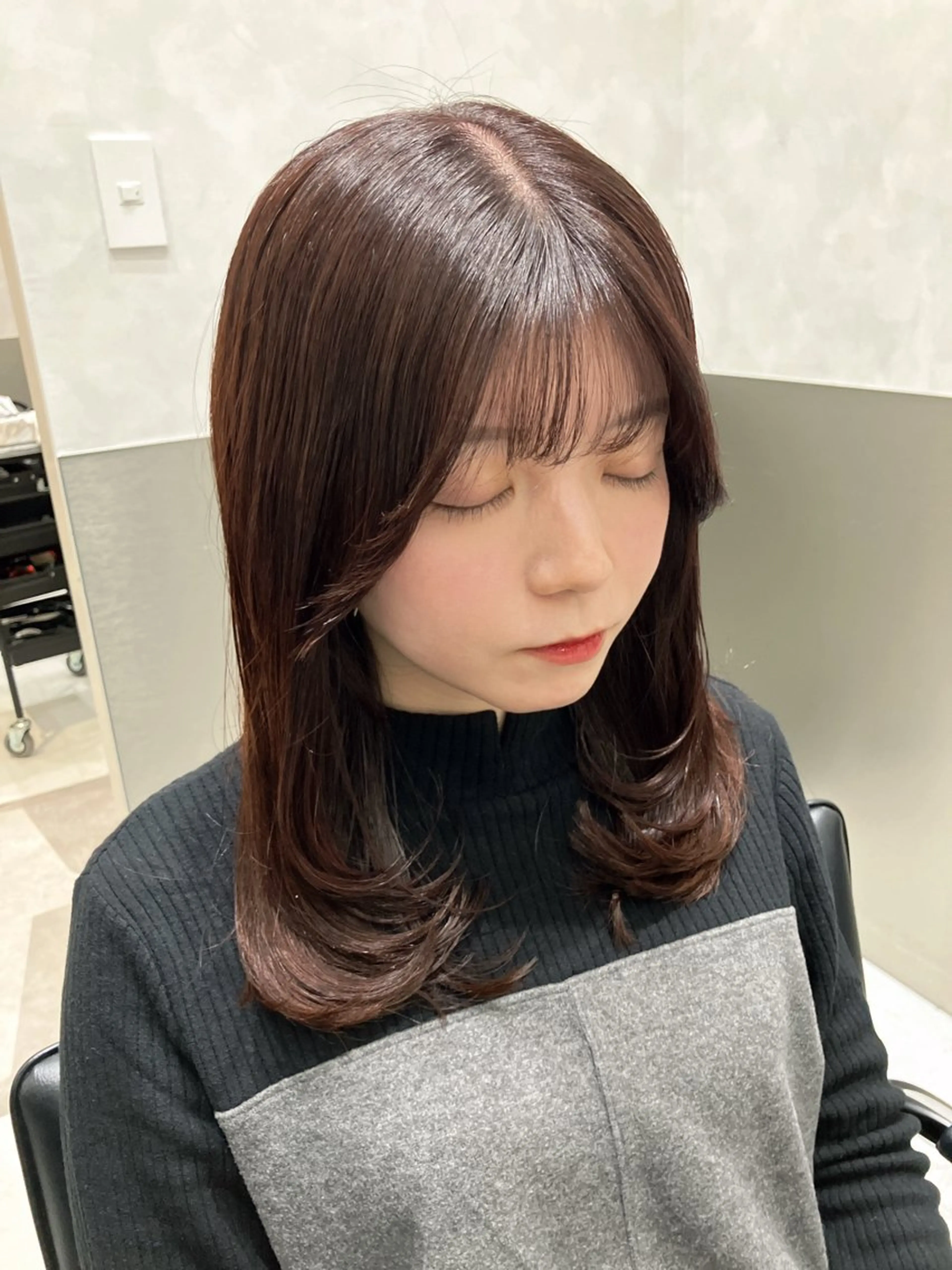 ロング カラー カット ヘアカラー トリートメント 💖ブリーチなし透明 感💖ASAHIのヘアスタイル