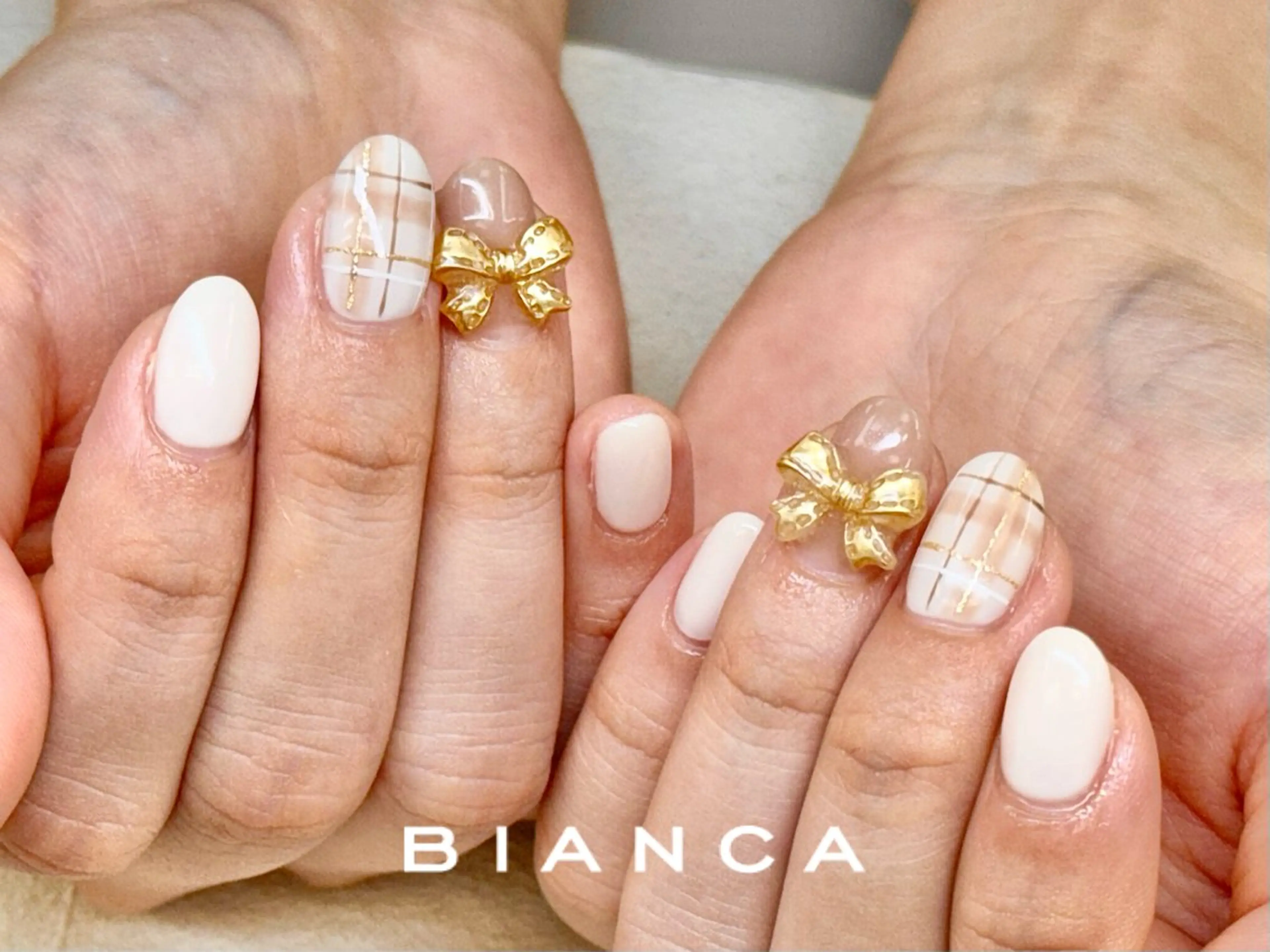 ネイル リボン Silk by Bianca＊森澤のネイルデザイン