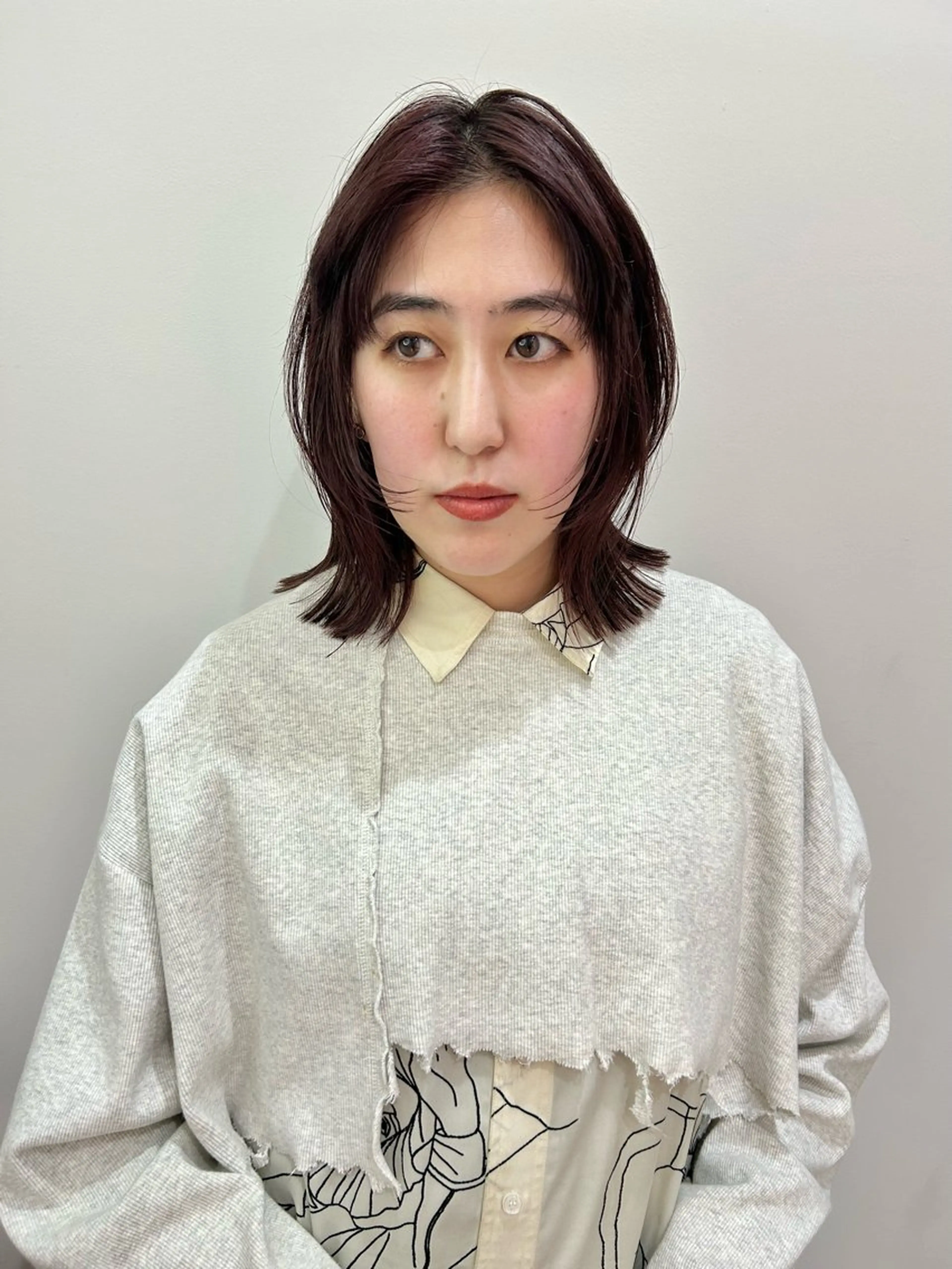 ミディアム カラー ブラウンカラー レッドカラー レッドブラウン 顔まわりレイヤー レイヤーカット カット ヘアカラー トリートメント ボブレイヤー/ カラー診断/Amiのヘアスタイル