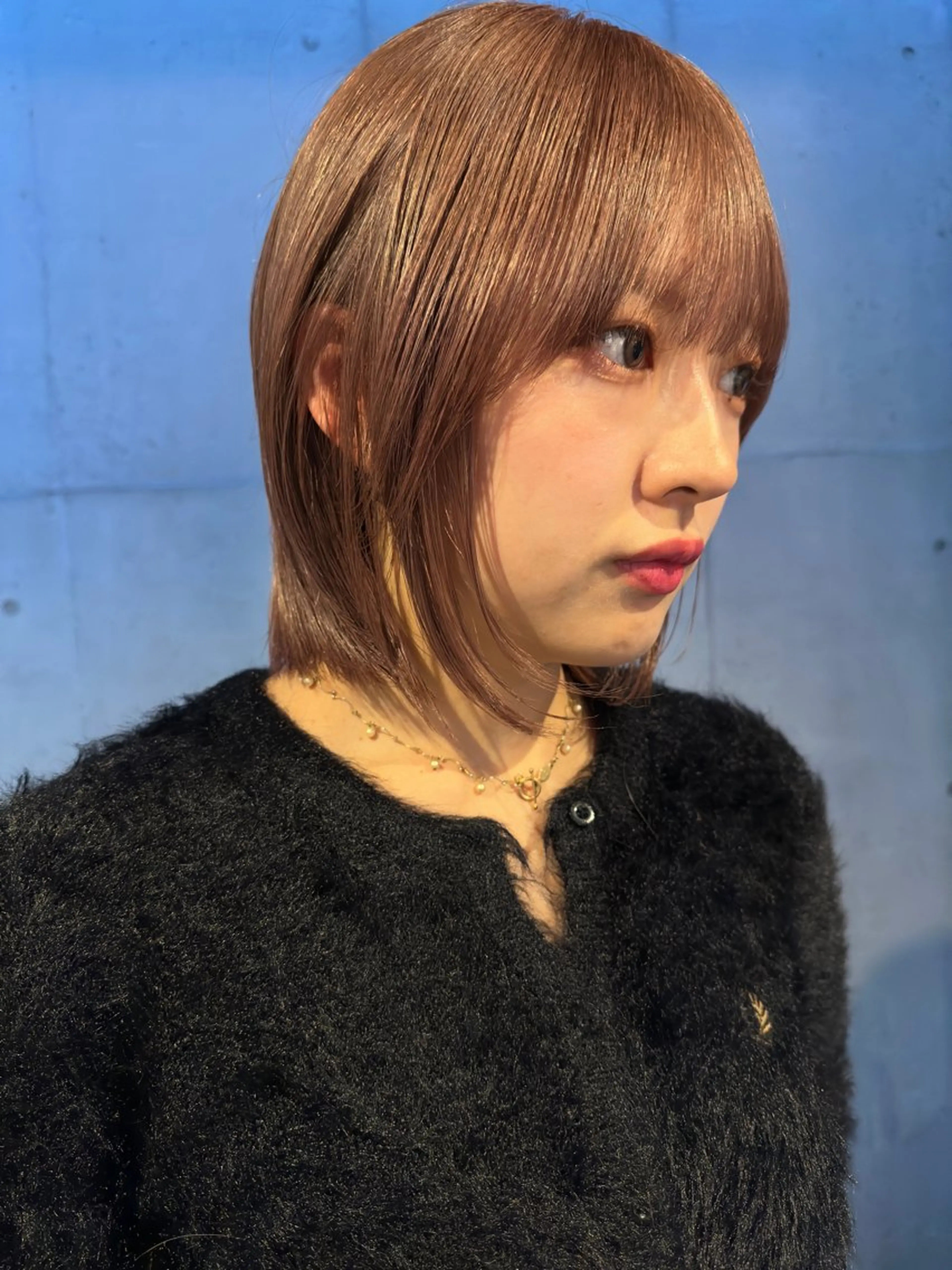 ミディアム カラー 顔まわりレイヤー レイヤーカット カット ヘアカラー 似合わせウルフ/ レイヤー/山本祐輔のヘアスタイル