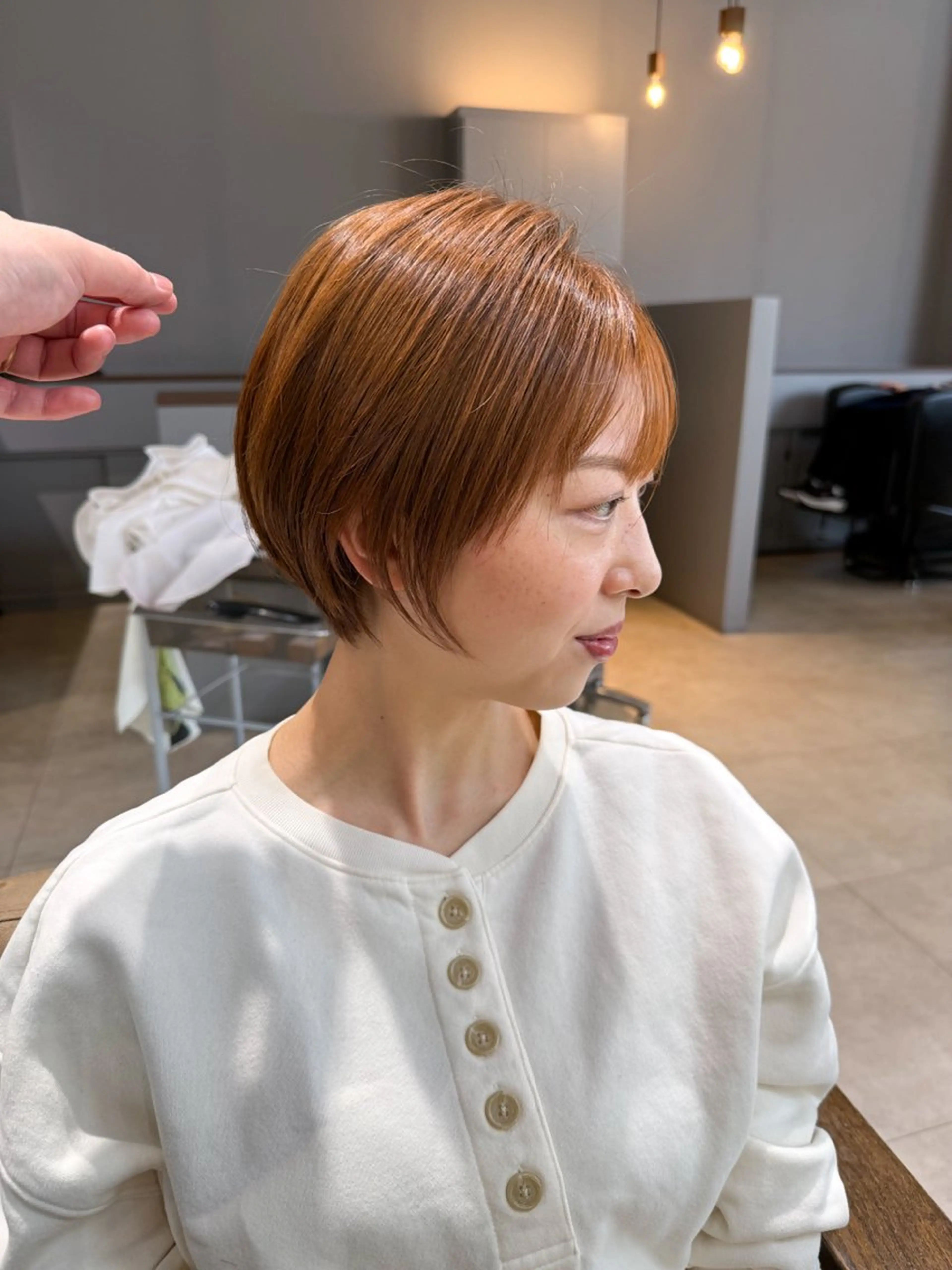 ショート カラー オレンジ ショートヘア カット ヘアカラー 石原圭悟 /ショート/艶カラーのヘアスタイル