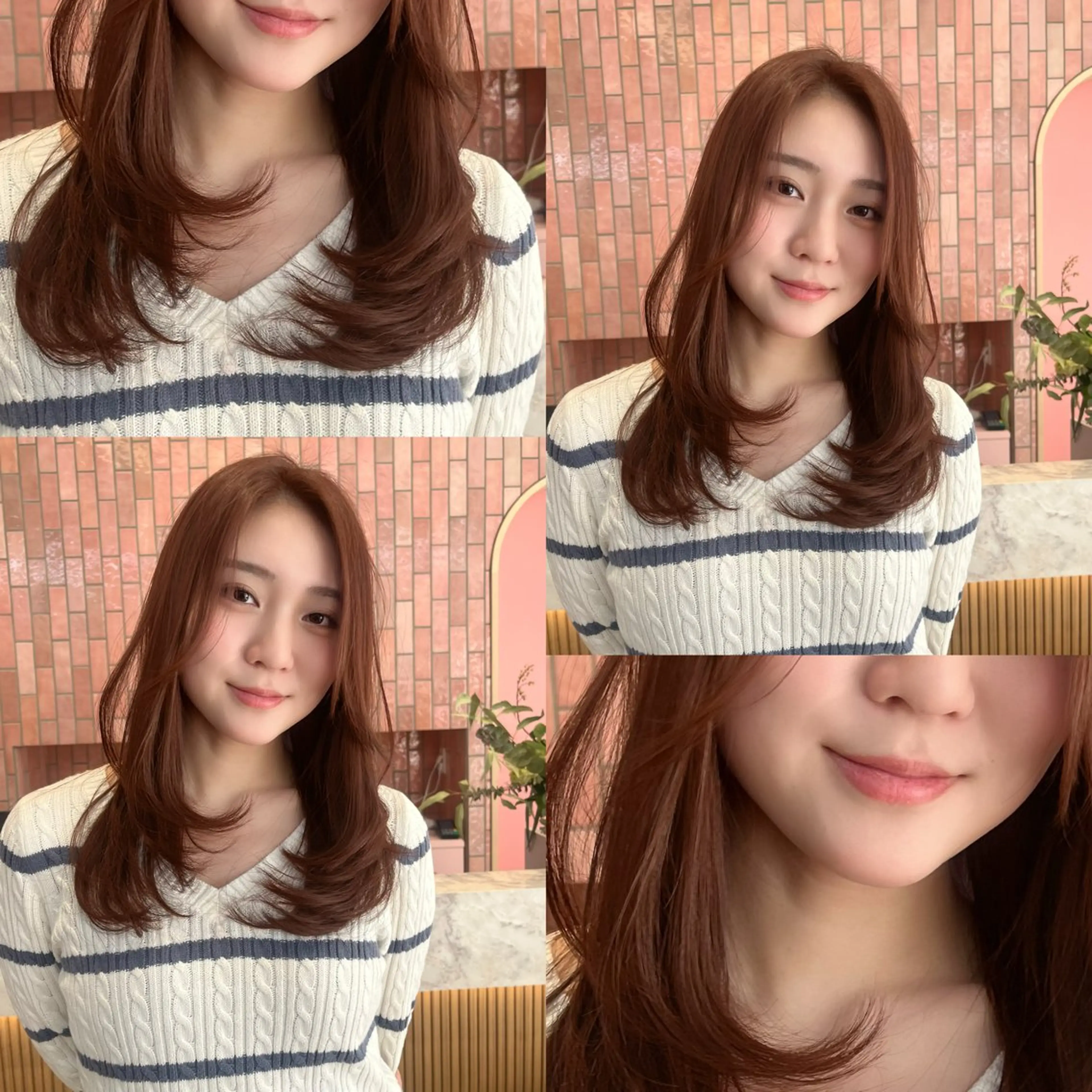 セミロング カラー 柔らかい艶暖色 レイヤー🫧姫汝のヘアスタイル