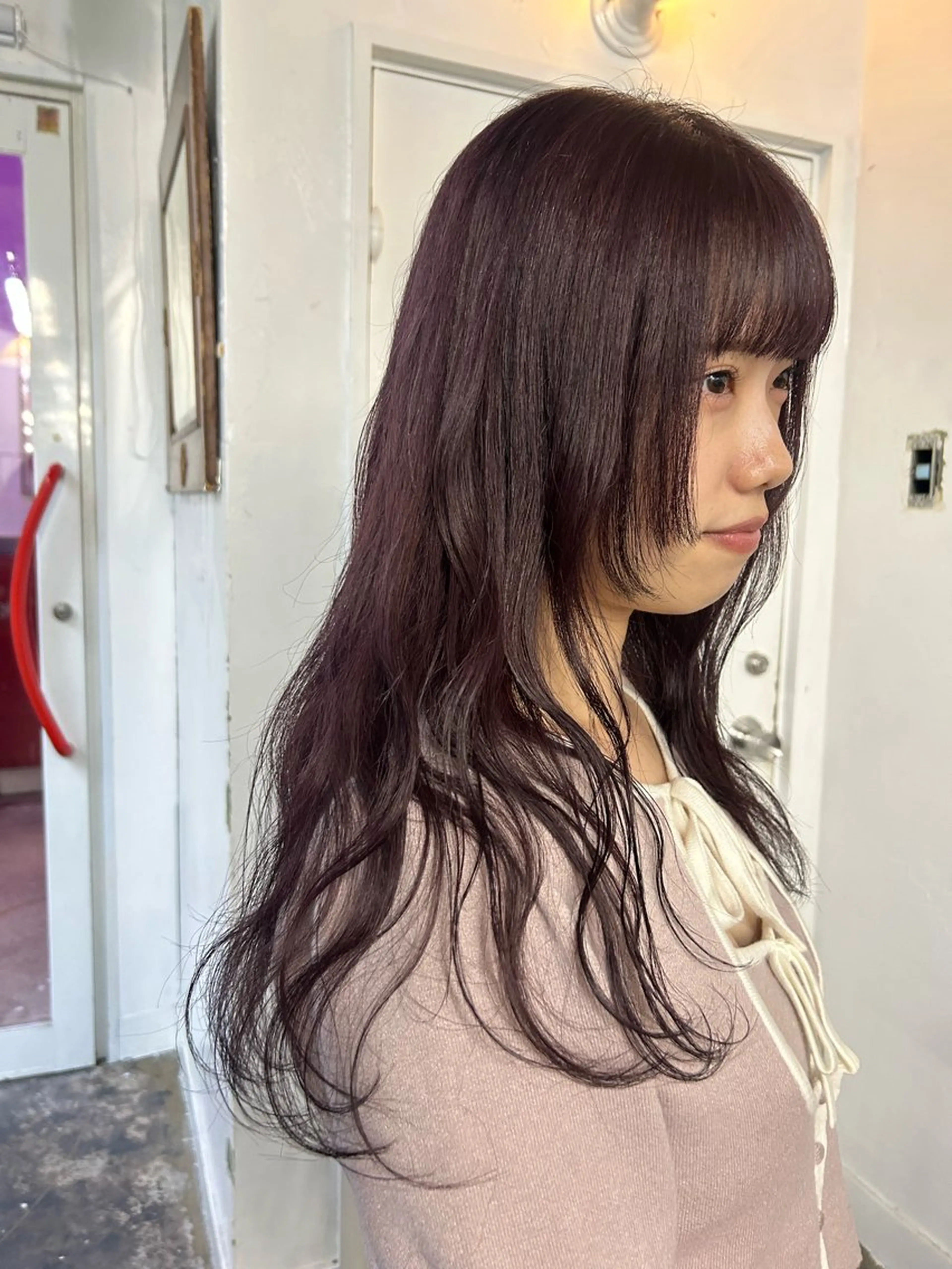 ロング カラー ラベンダーカラー ラベンダーピンク ピンクカラー カット ヘアカラー maho/垢抜け カラー♡パーマのヘアスタイル