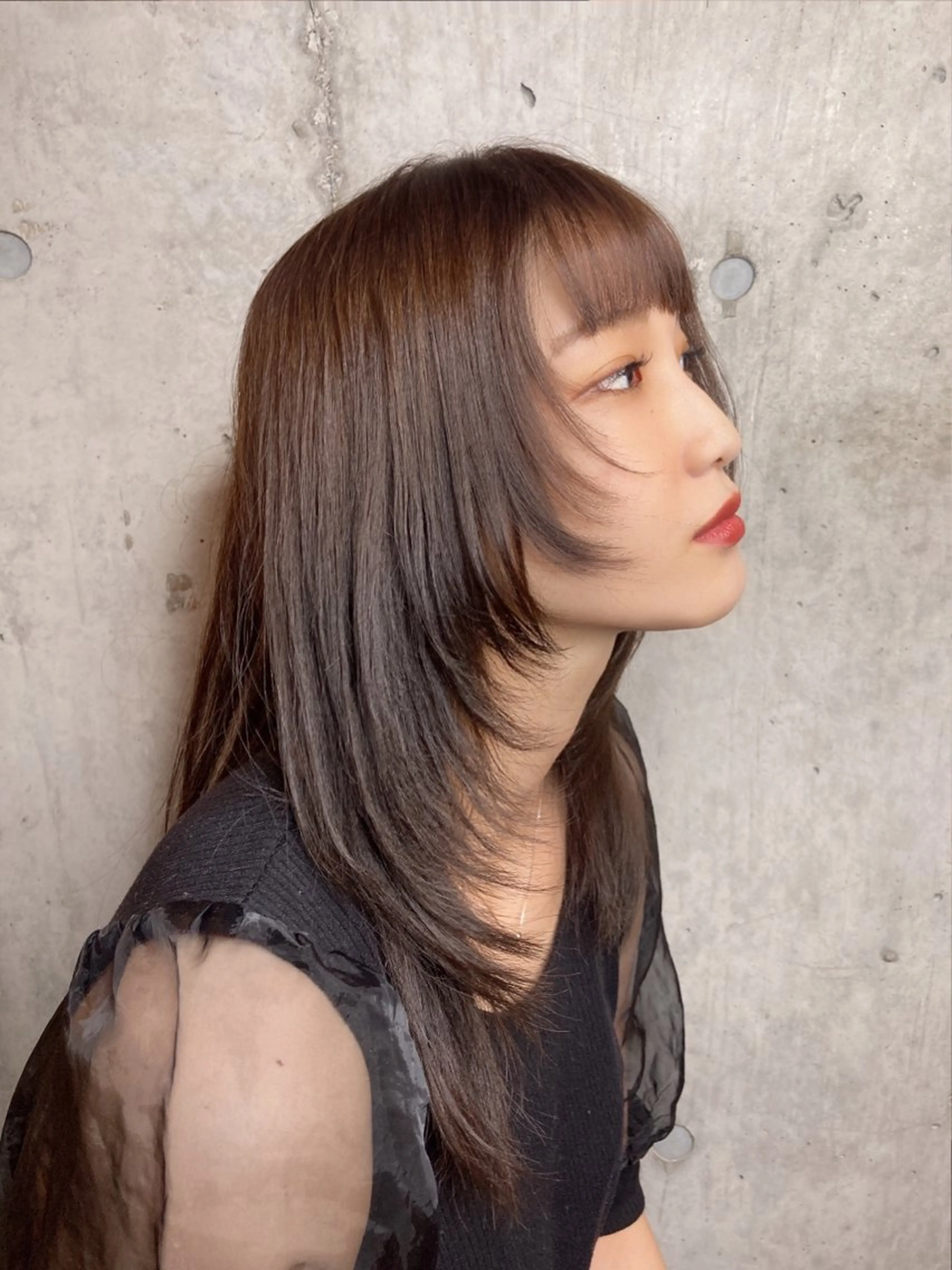 セミロング カラー カット ヘアカラー 横浜美容室／暖色系 michika🌹のヘアスタイル