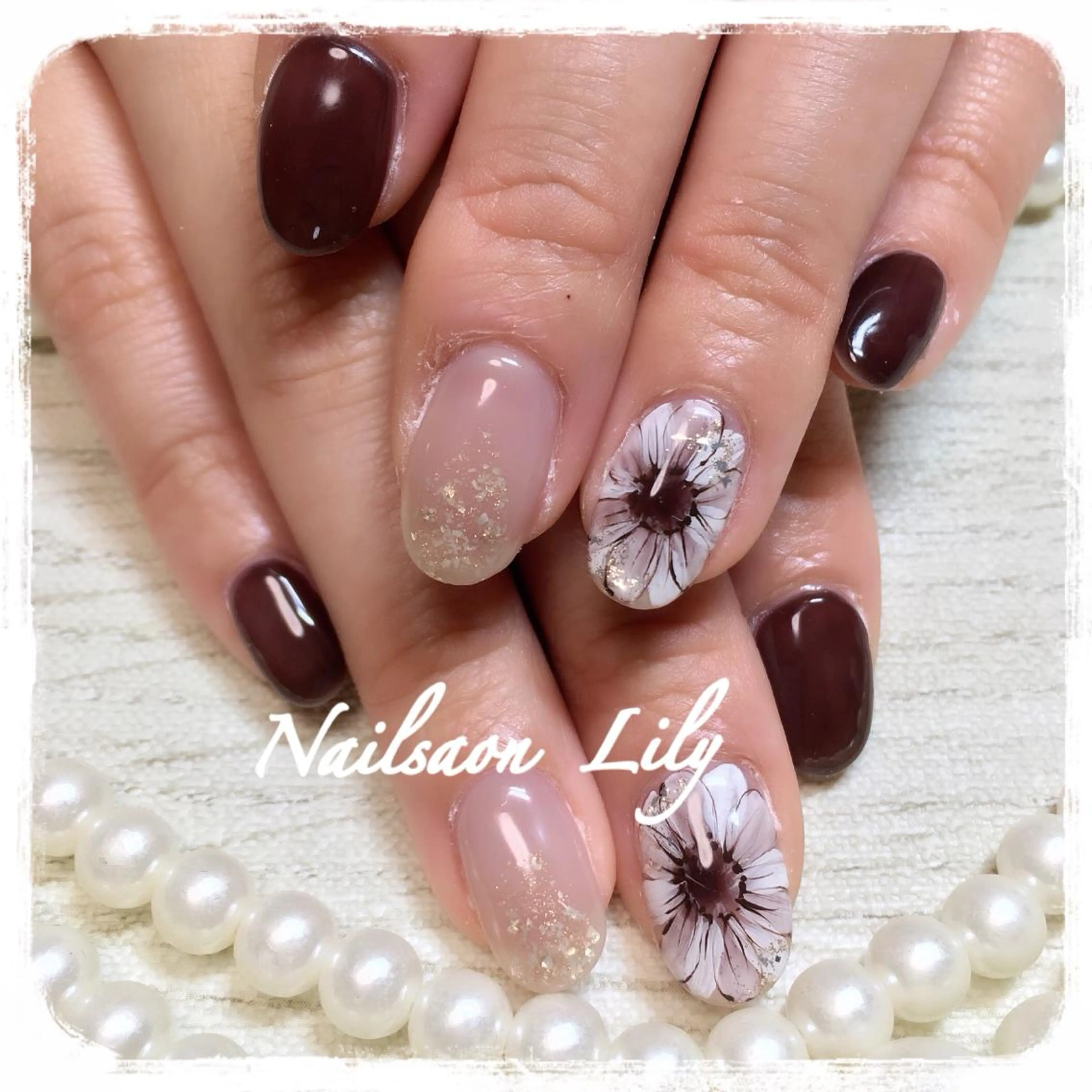 ネイル フラワーネイル Lily*nail 🌻Mii🌻のネイルデザイン