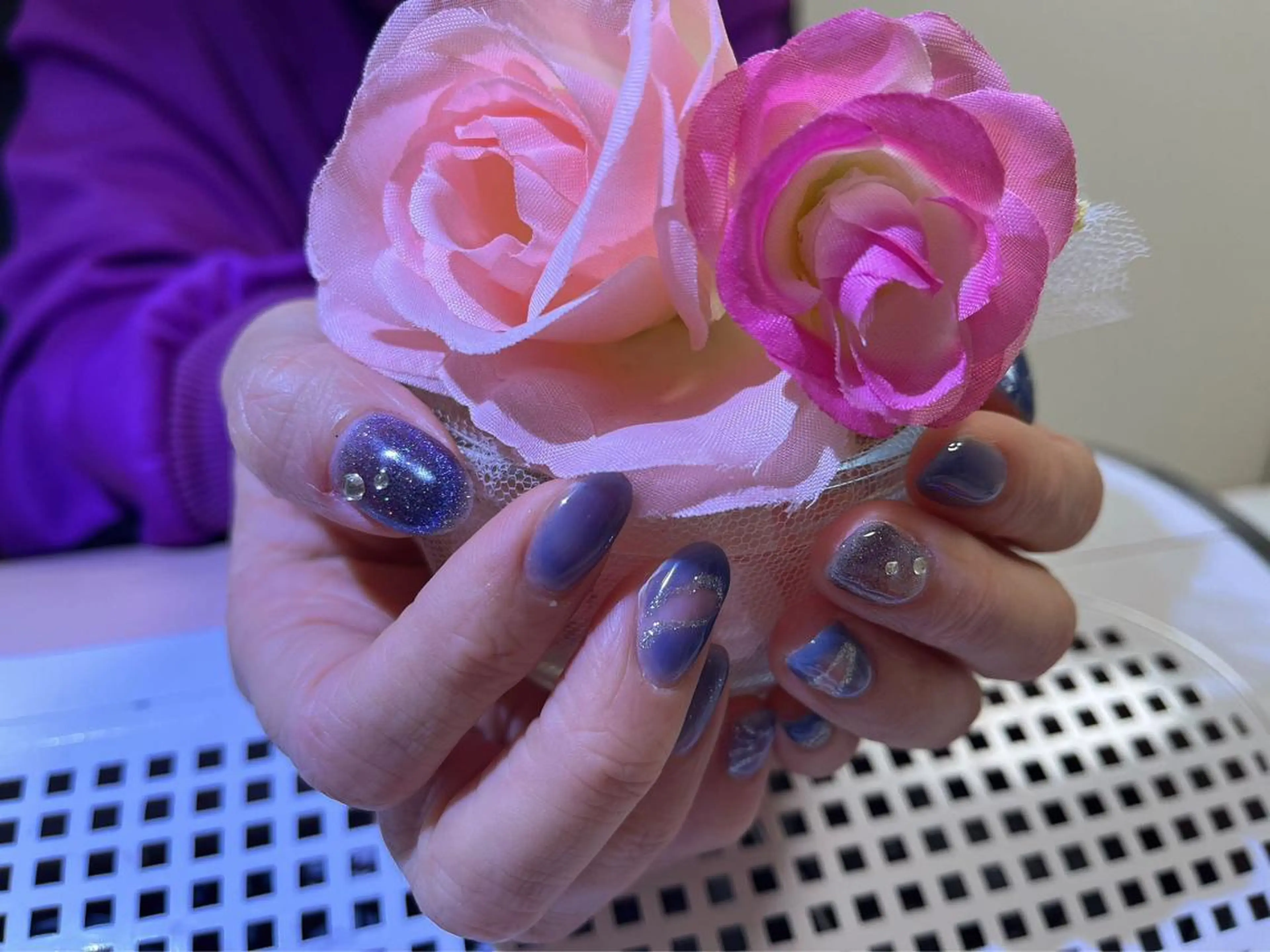 ネイル ブルー マグネットネイル 絢佳 nailのネイルデザイン