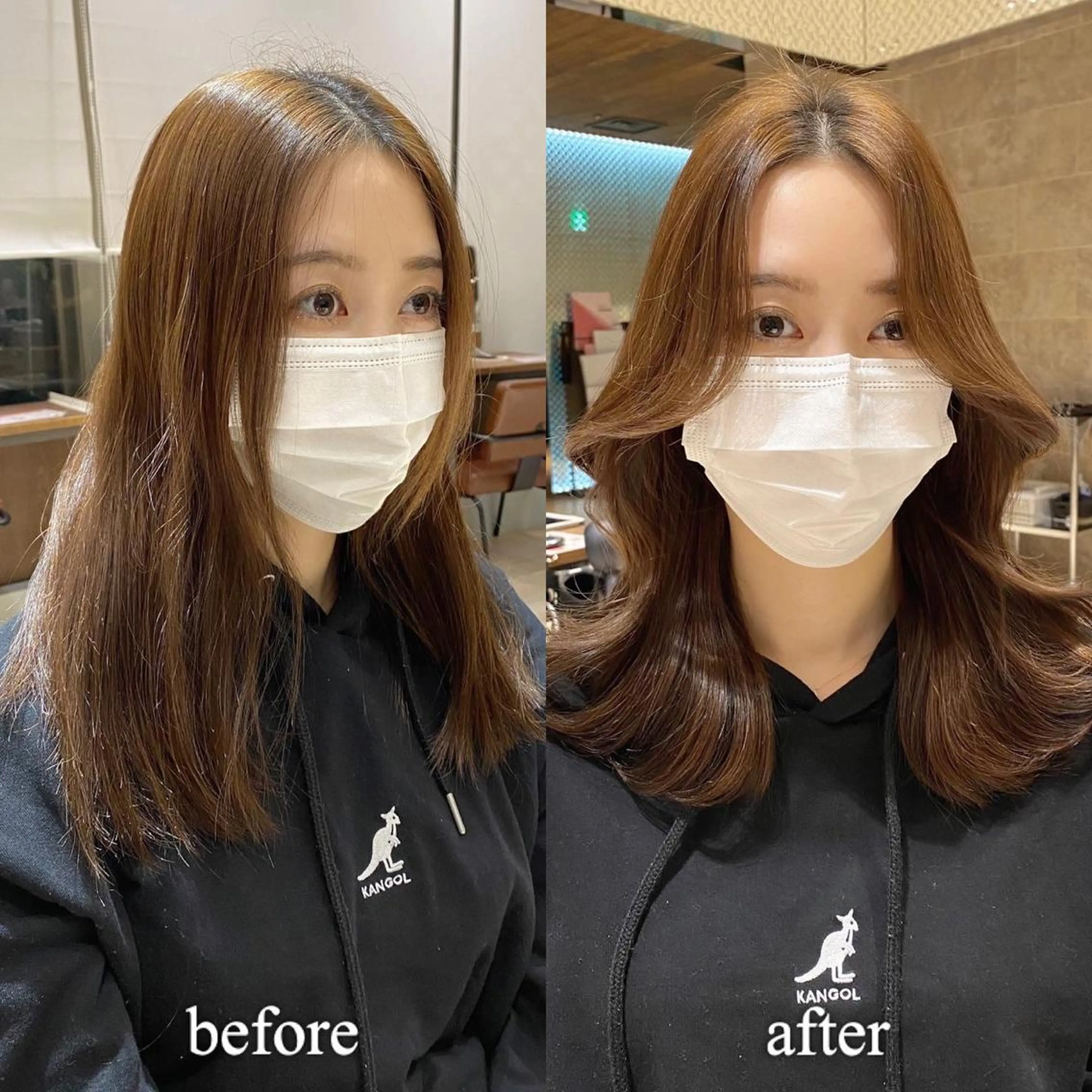 ミディアム カラー レイヤー/顔周り /透明感🩶高橋大のヘアスタイル