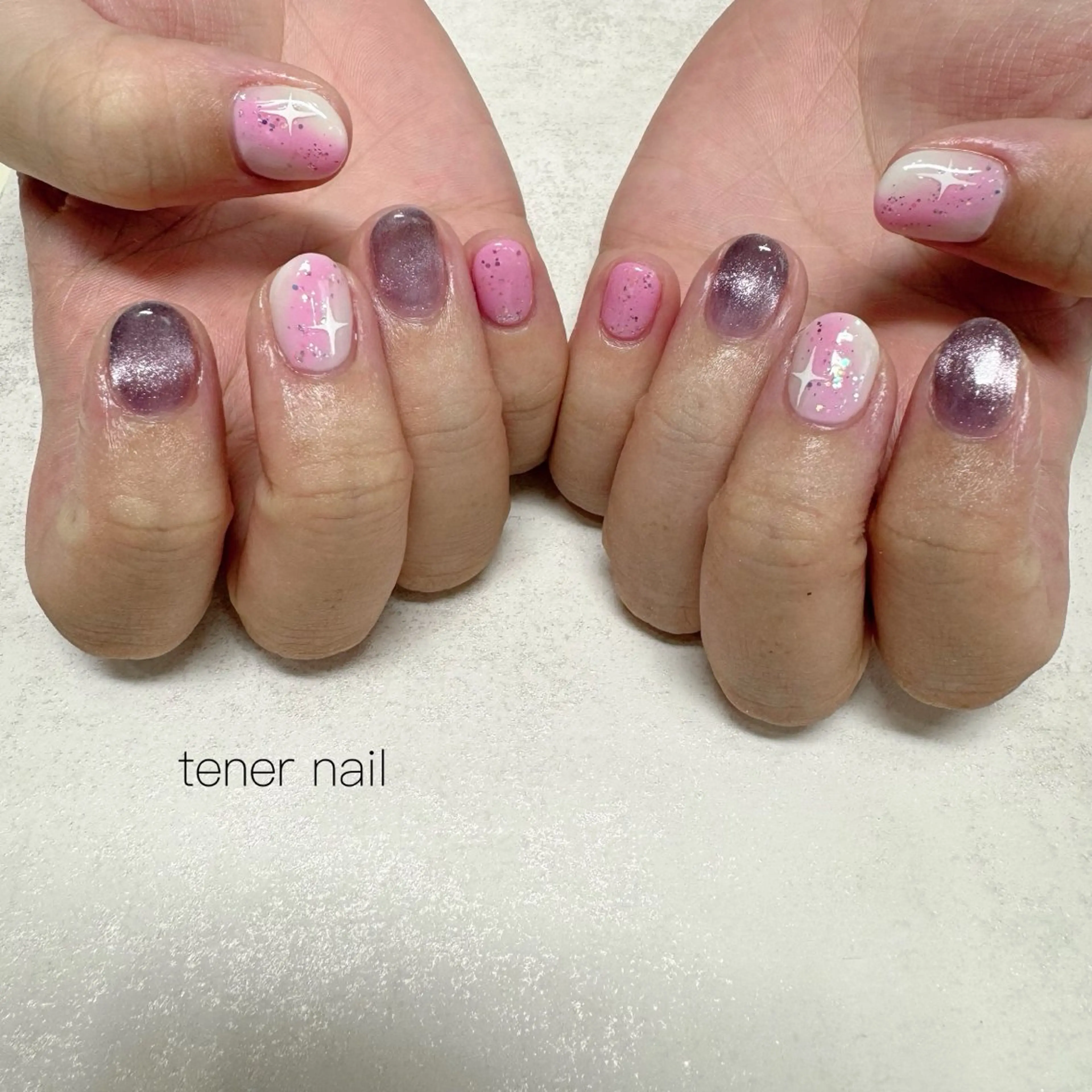 ネイル キラキラネイル マグネットネイル ハンドネイル テネルネイル tener nailのネイルデザイン