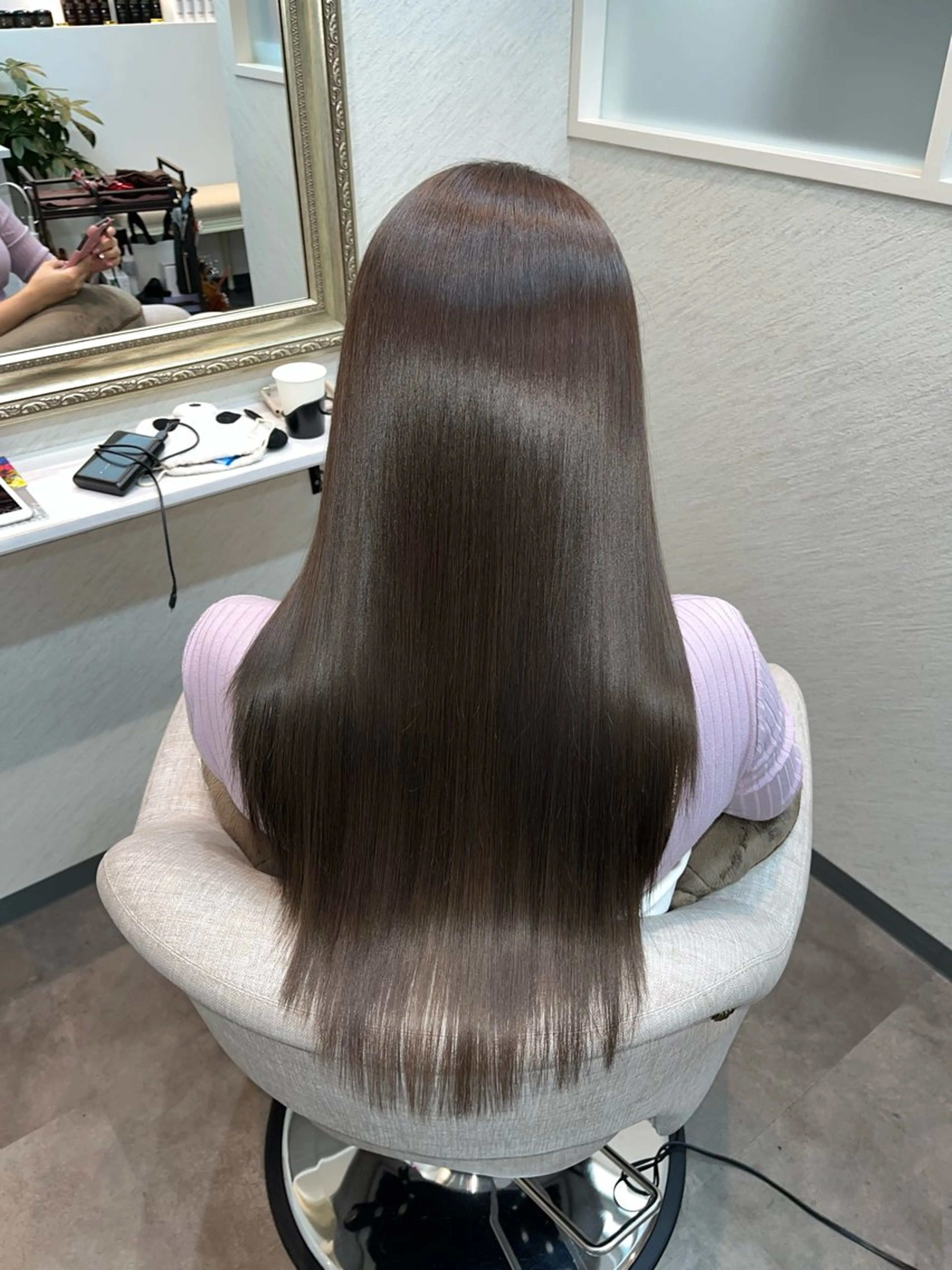 ロング カラー アクアカラー 髪質改善 ロング 縮毛矯正 トリートメント 髪質改善/縮毛矯正 芹沢のヘアスタイル