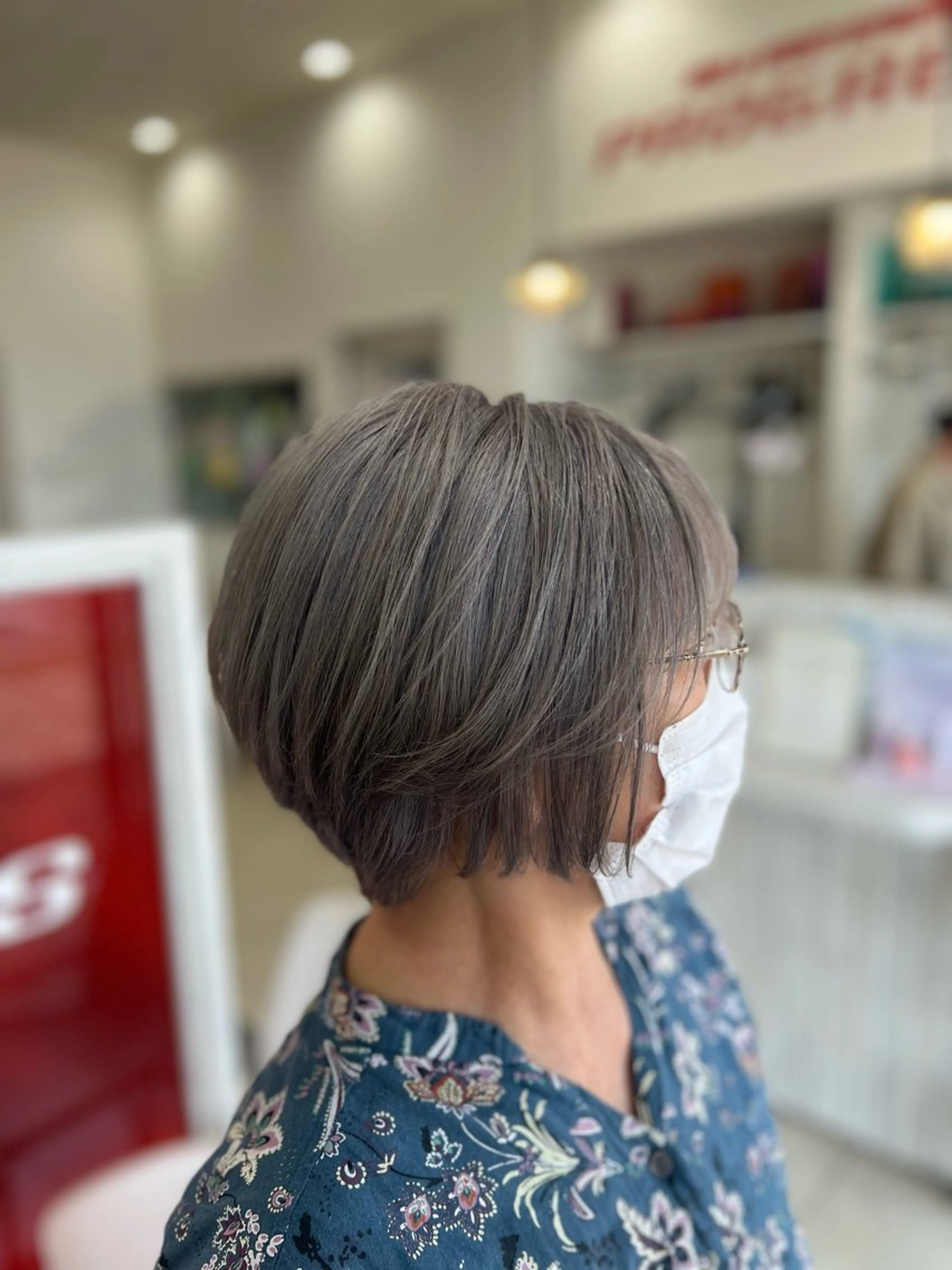 ショート カラー ヘアカラー 太白区/白髪ぼかし ハイライト/千葉達人のヘアスタイル