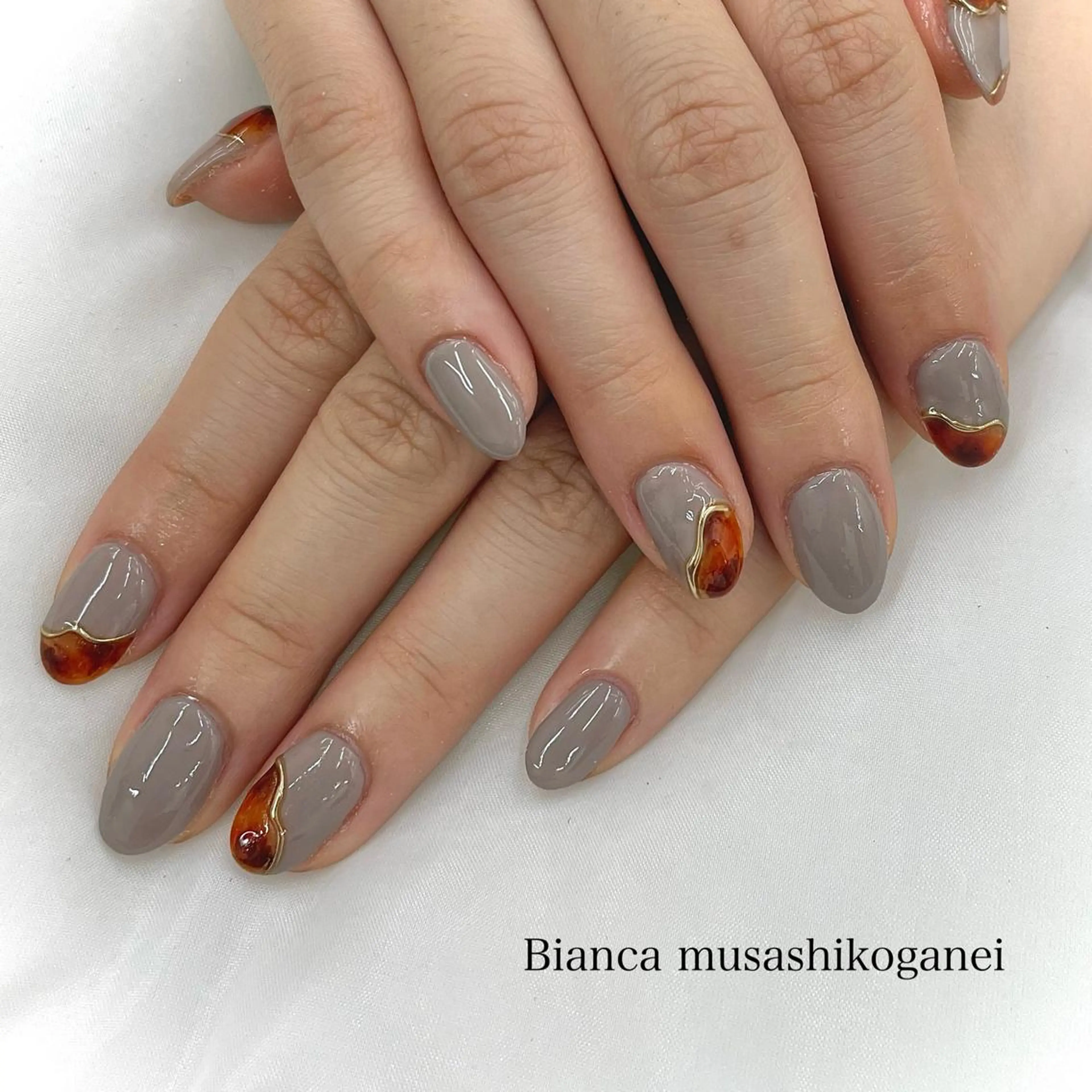 ネイル べっ甲ネイル ニュアンスネイル Bianca 武蔵小金井 ほしののネイルデザイン