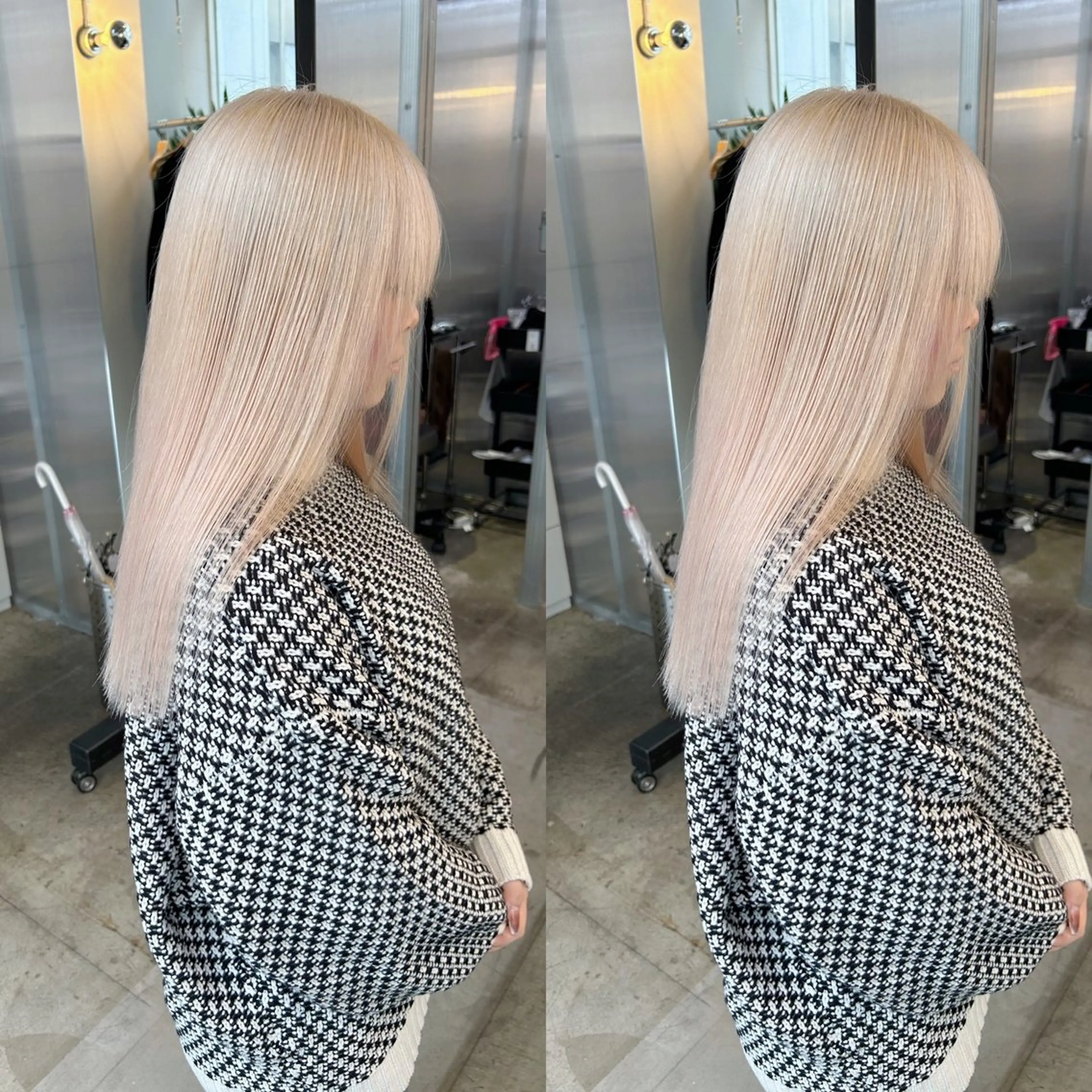 セミロング カラー ヘアカラー yoriダブルカラー 代表すがわらのヘアスタイル