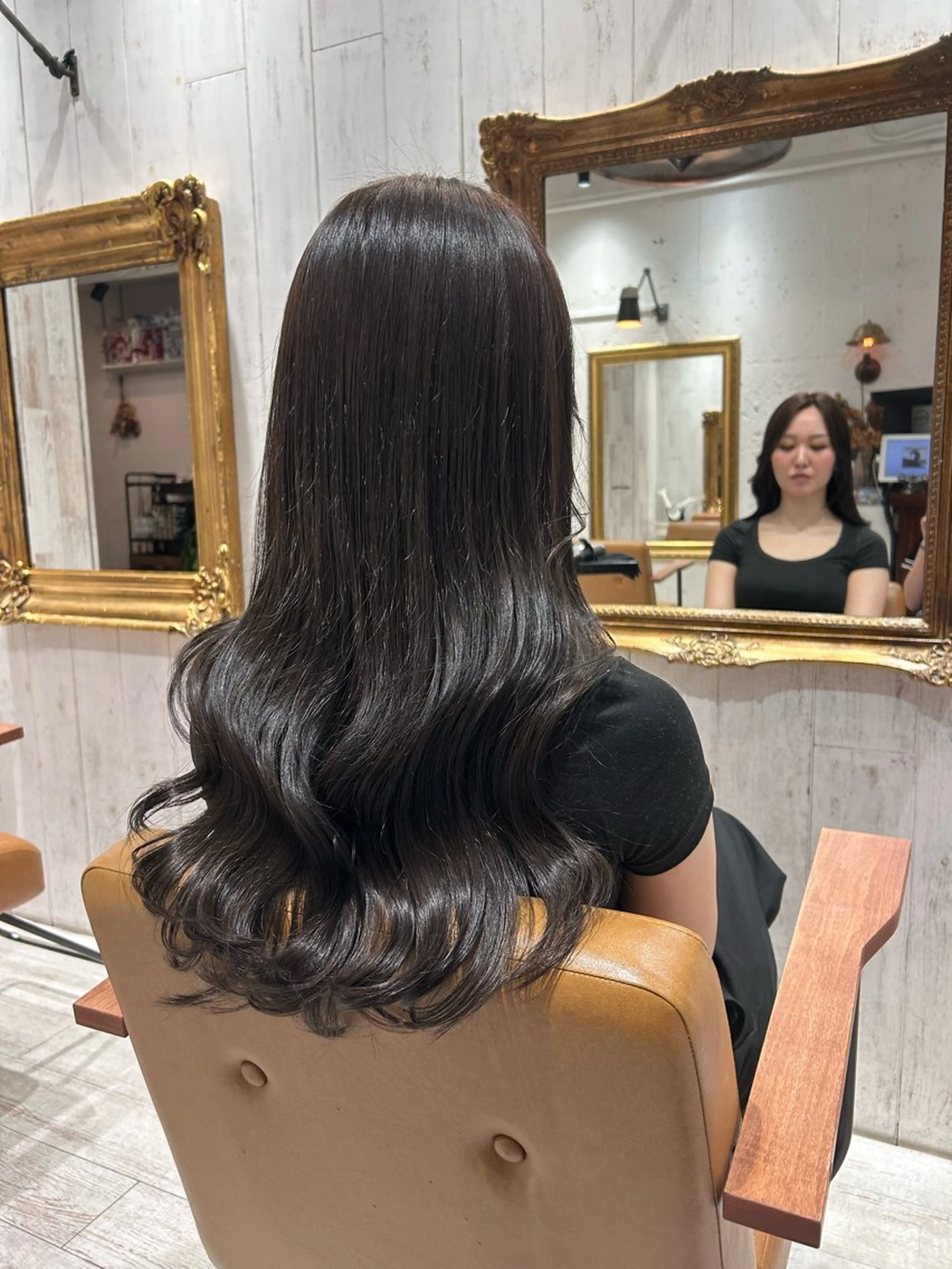 ロング カラー ヘアアレンジ グレージュ re view 日和のヘアスタイル