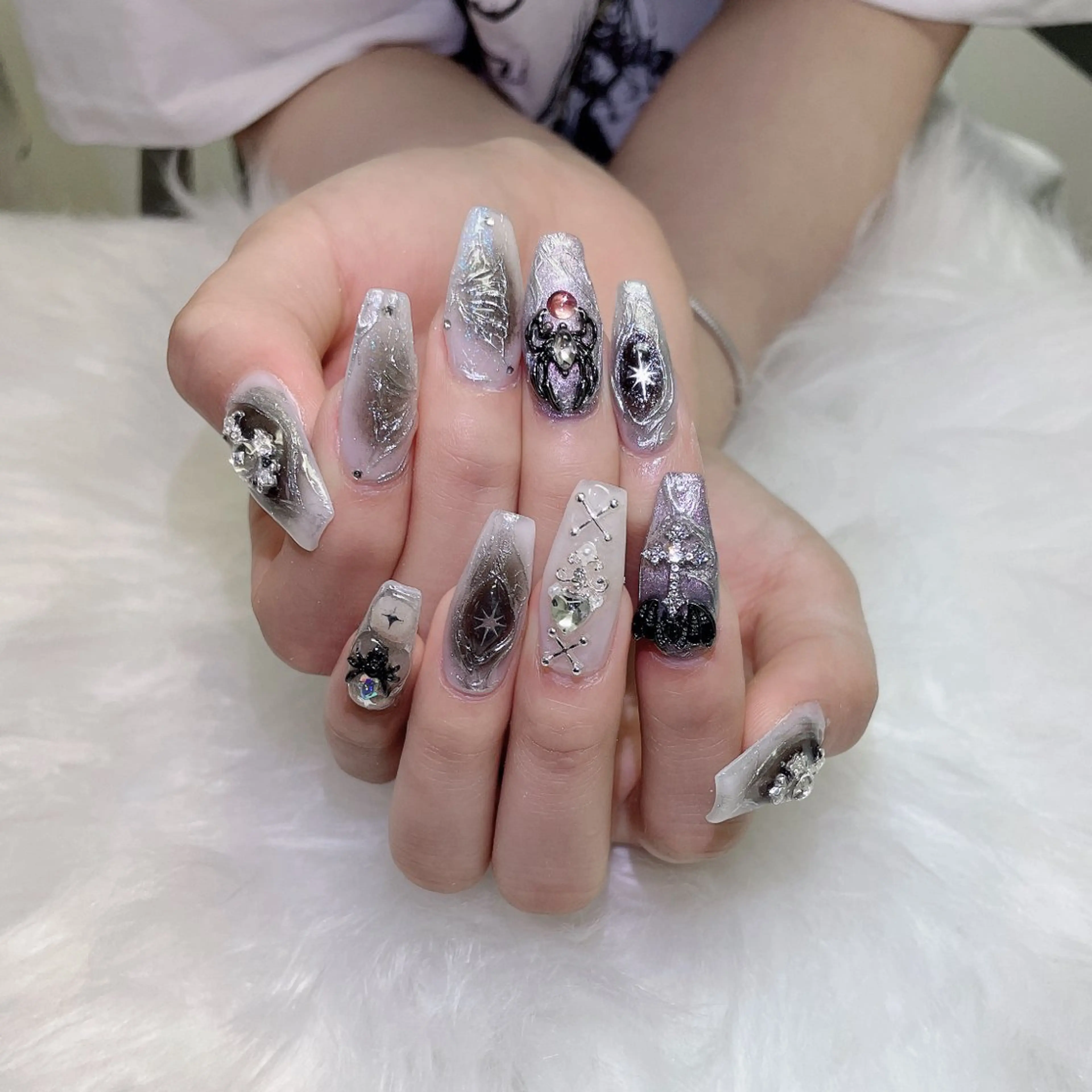 ネイル ハート 韓国ネイル スカルプネイル 夏ネイル ワンホンネイル ハンドネイル Melody Nail所属・Melody  3D/スカルプ専門店のネイルデザイン