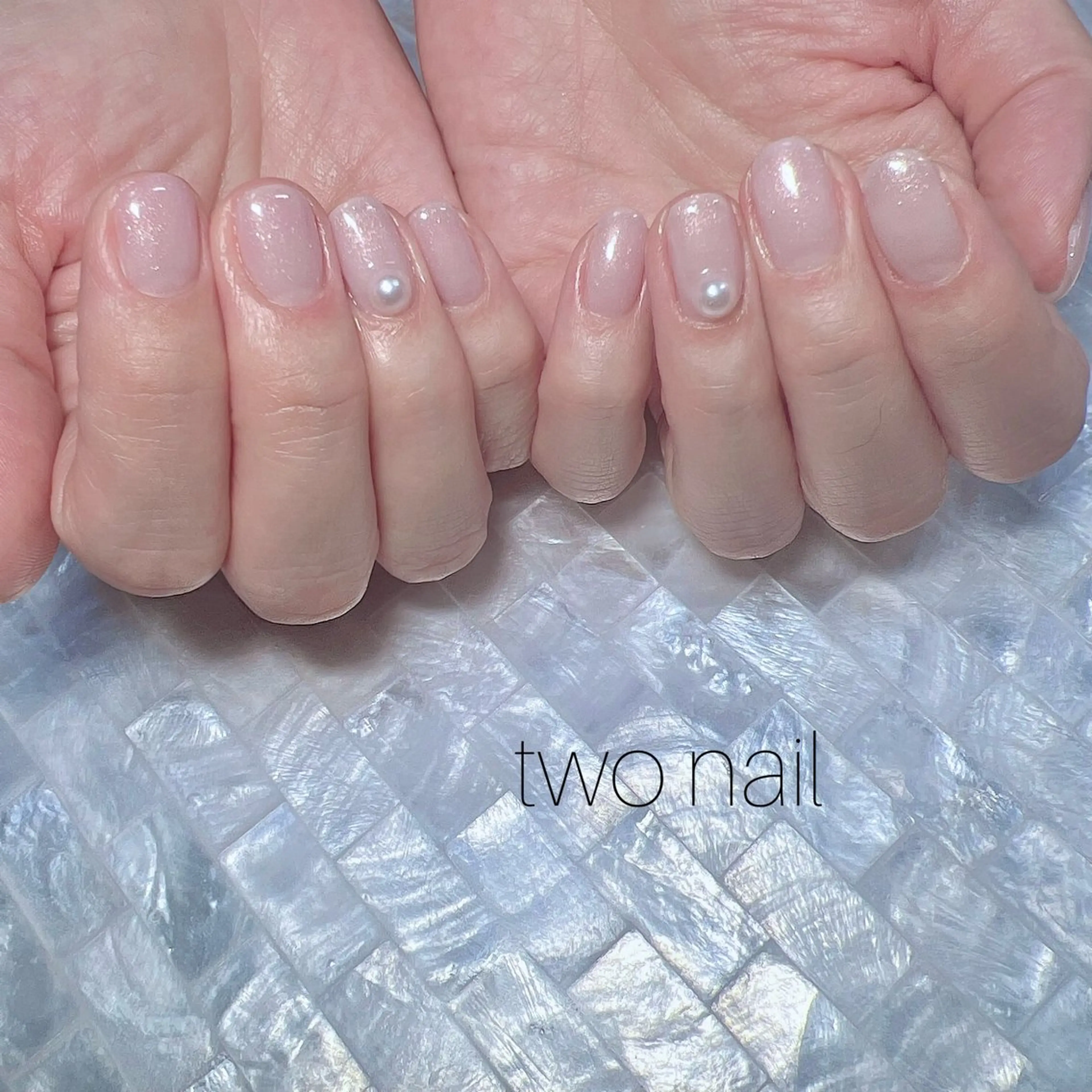 ネイル ネイルチップ ホワイト ハンドネイル two nailのネイルデザイン