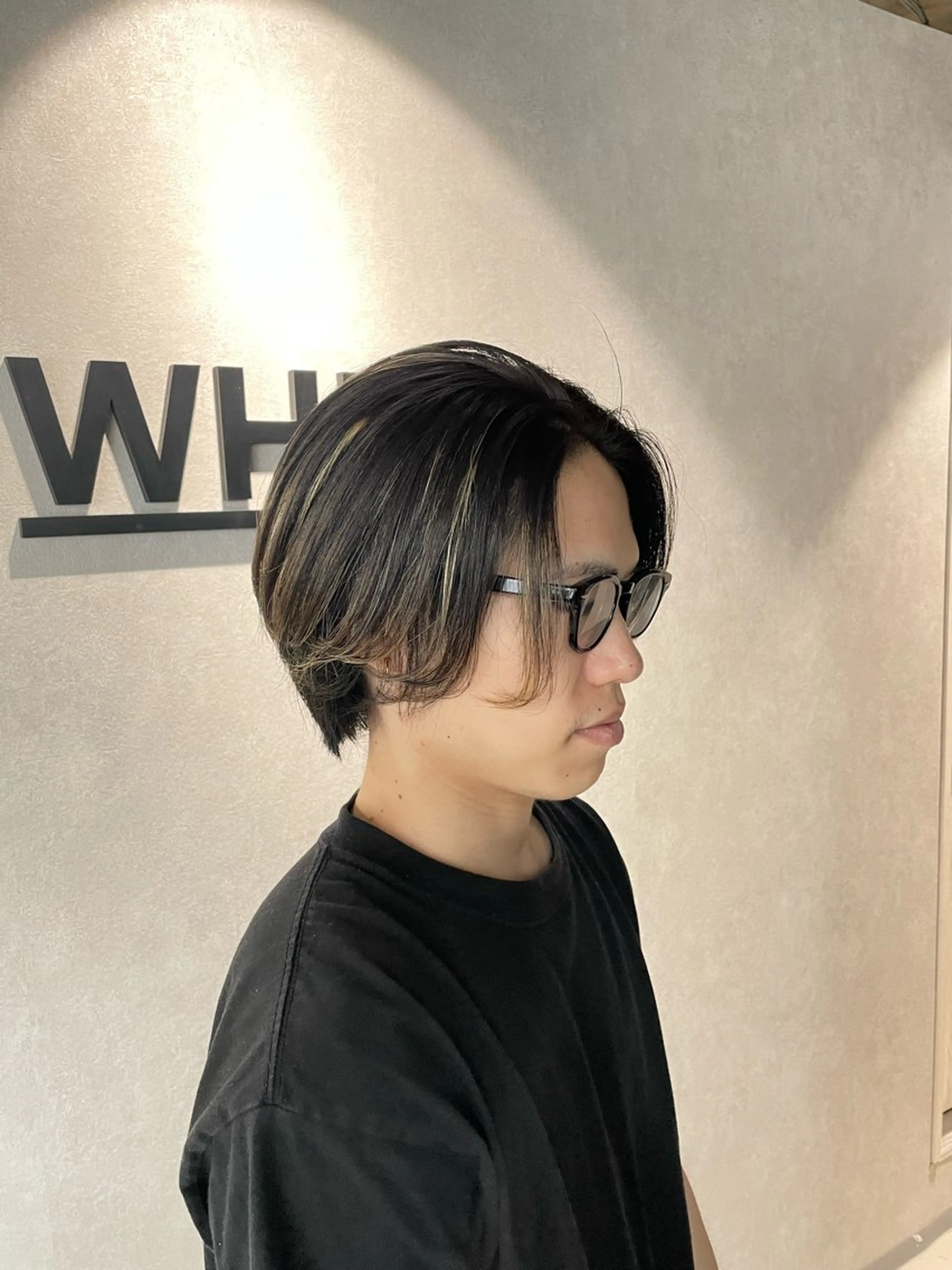 ミディアム カラー パーマ メンズ カット _WHITE / KENTOのヘアスタイル