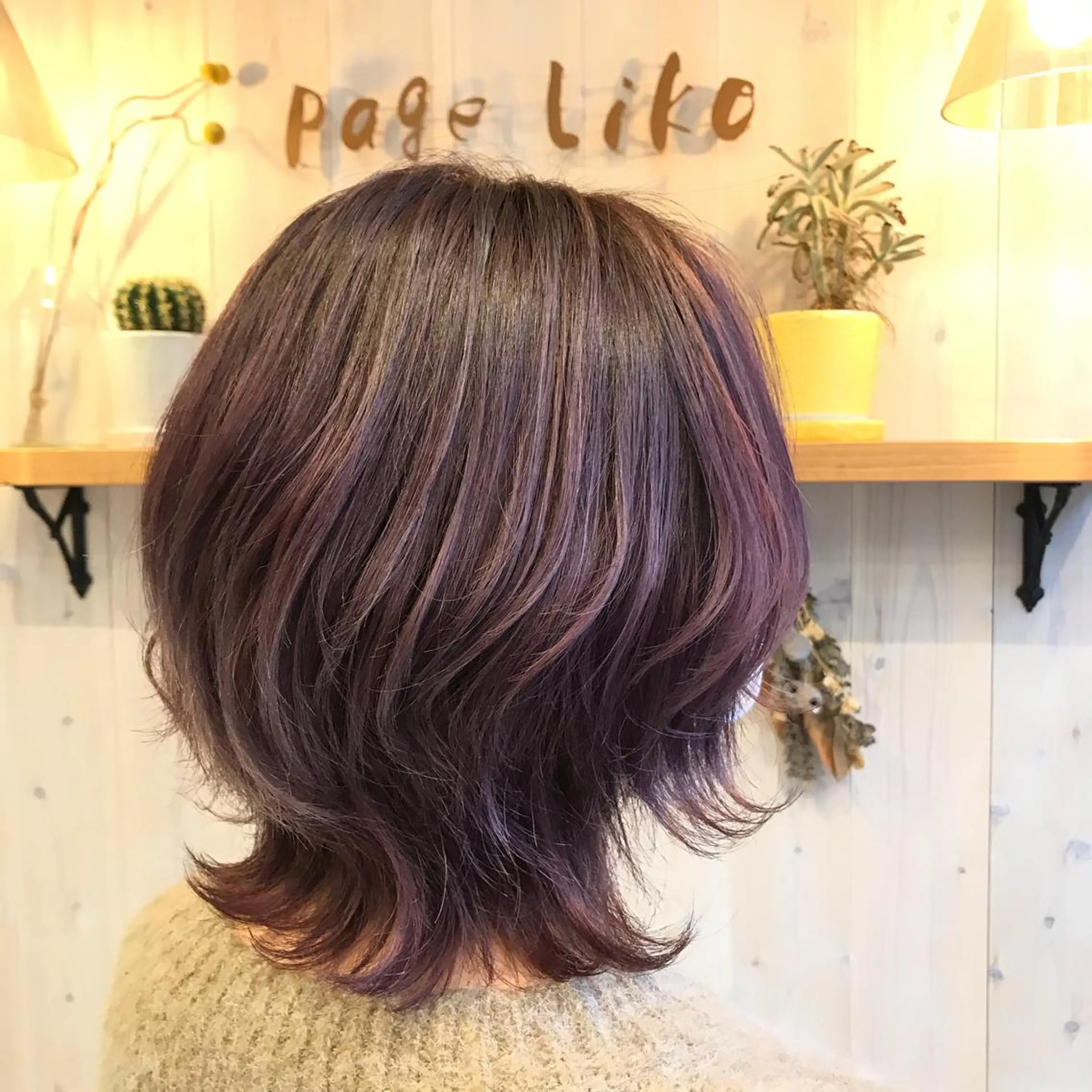ショート カラー ブリーチ パープルカラー ウルフカット 透明感カラー/ 寺田千雅子のヘアスタイル