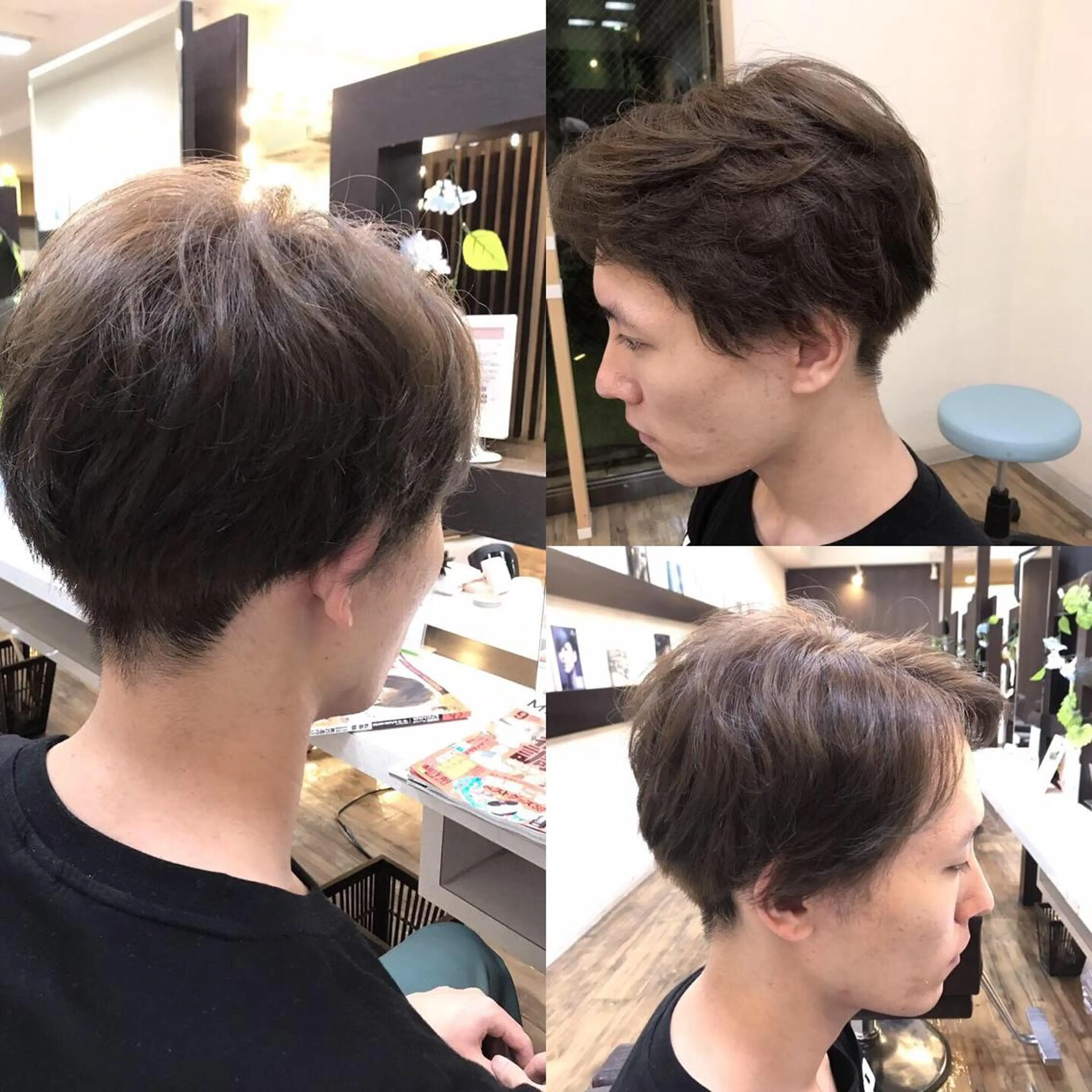 ミディアム カラー メンズ ツーブロック 刈り上げ アッシュ 赤羽、髪質改善サロン 吉野リョウスケのヘアスタイル