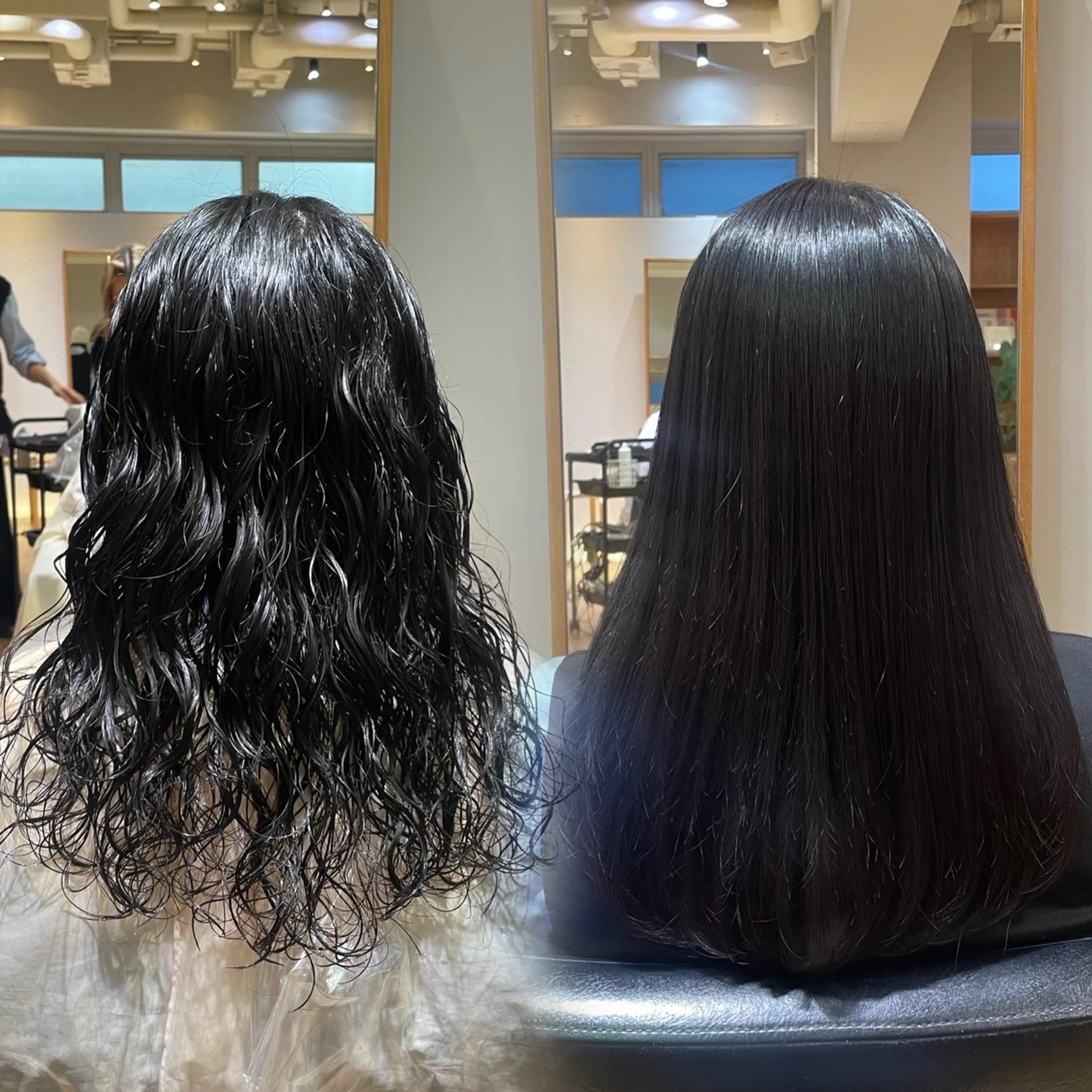 セミロング パーマ セミロングパーマ トリートメント 縮毛矯正 縮毛矯正/レイヤー 🌙児玉光瑠のヘアスタイル