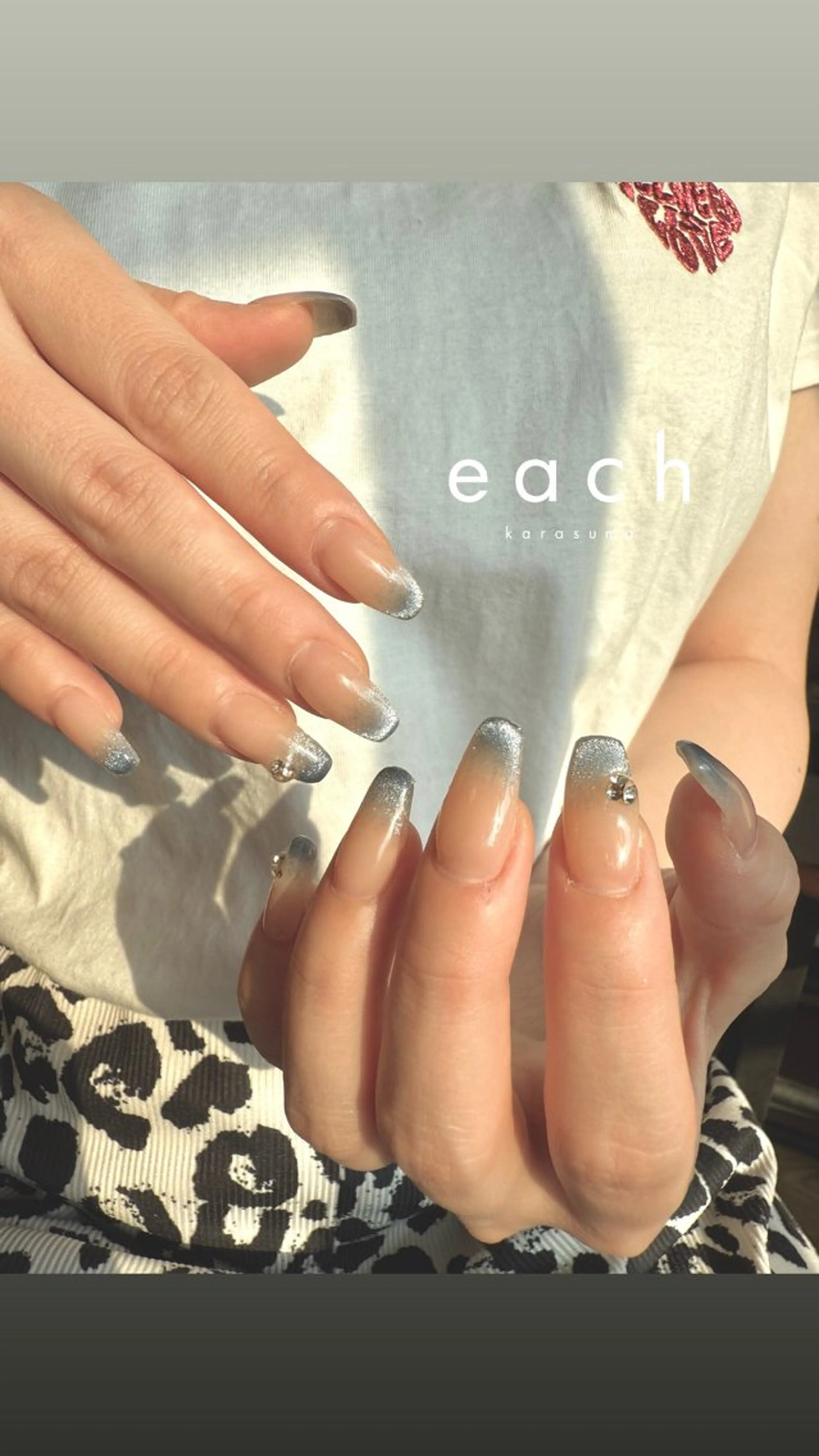 ネイル ブルー グラデーション ハンドネイル tou_kyoto kiyokaのネイルデザイン