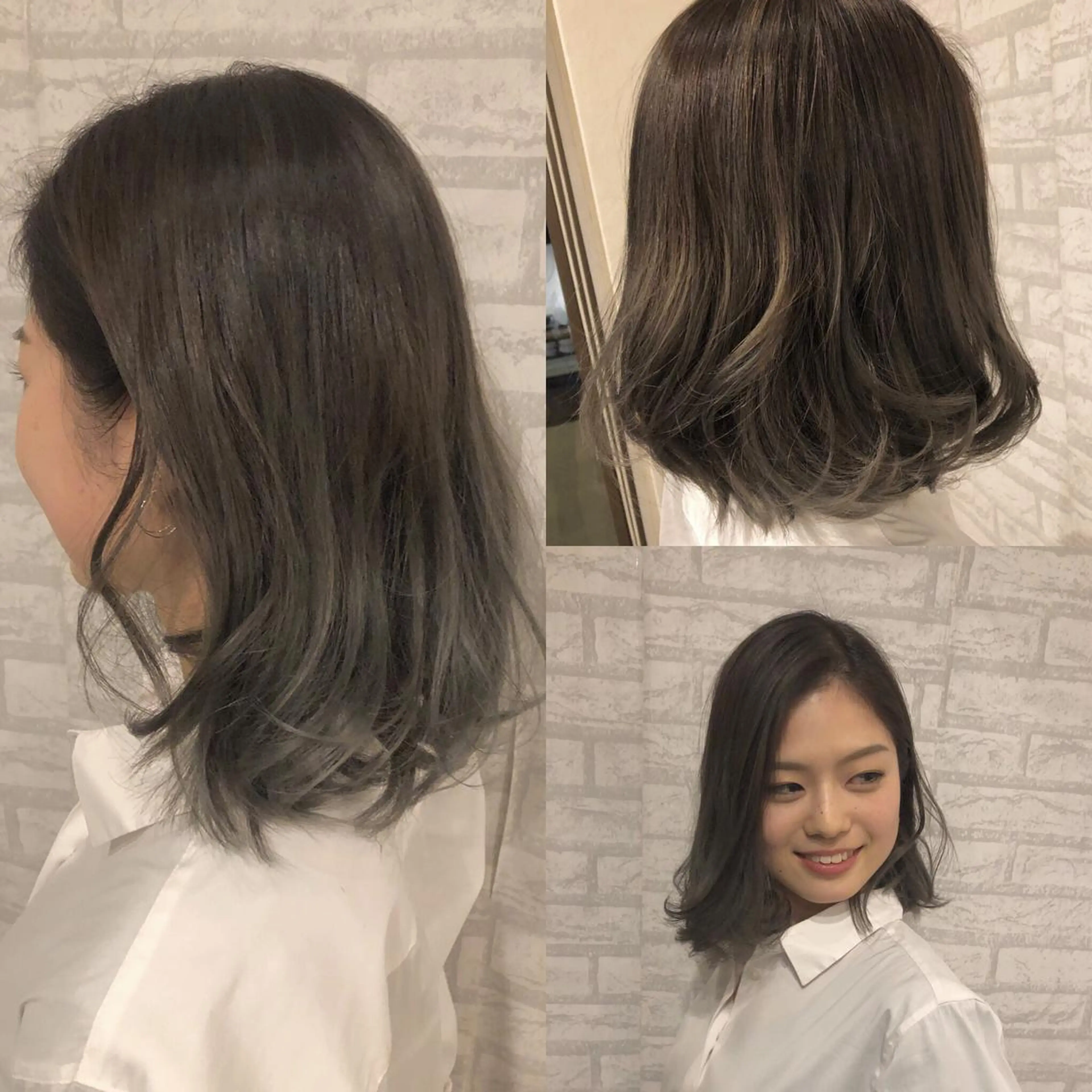 ミディアム カラー ベージュカラー グレージュ JILBLAN京都 ショート/ハイライトのヘアスタイル