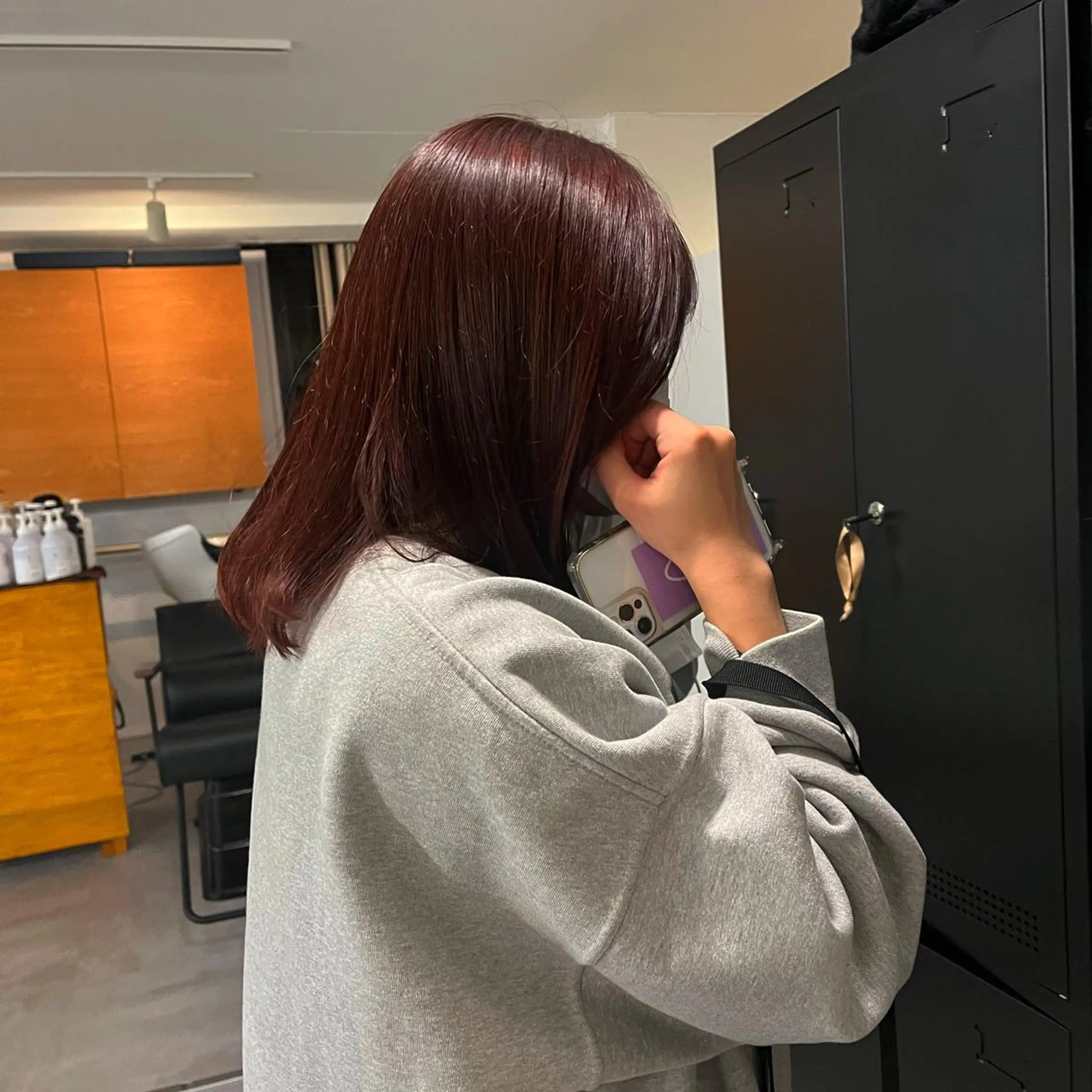 ミディアム ヘアカラー 南堀江レイヤーカット MIKU🍒のヘアスタイル