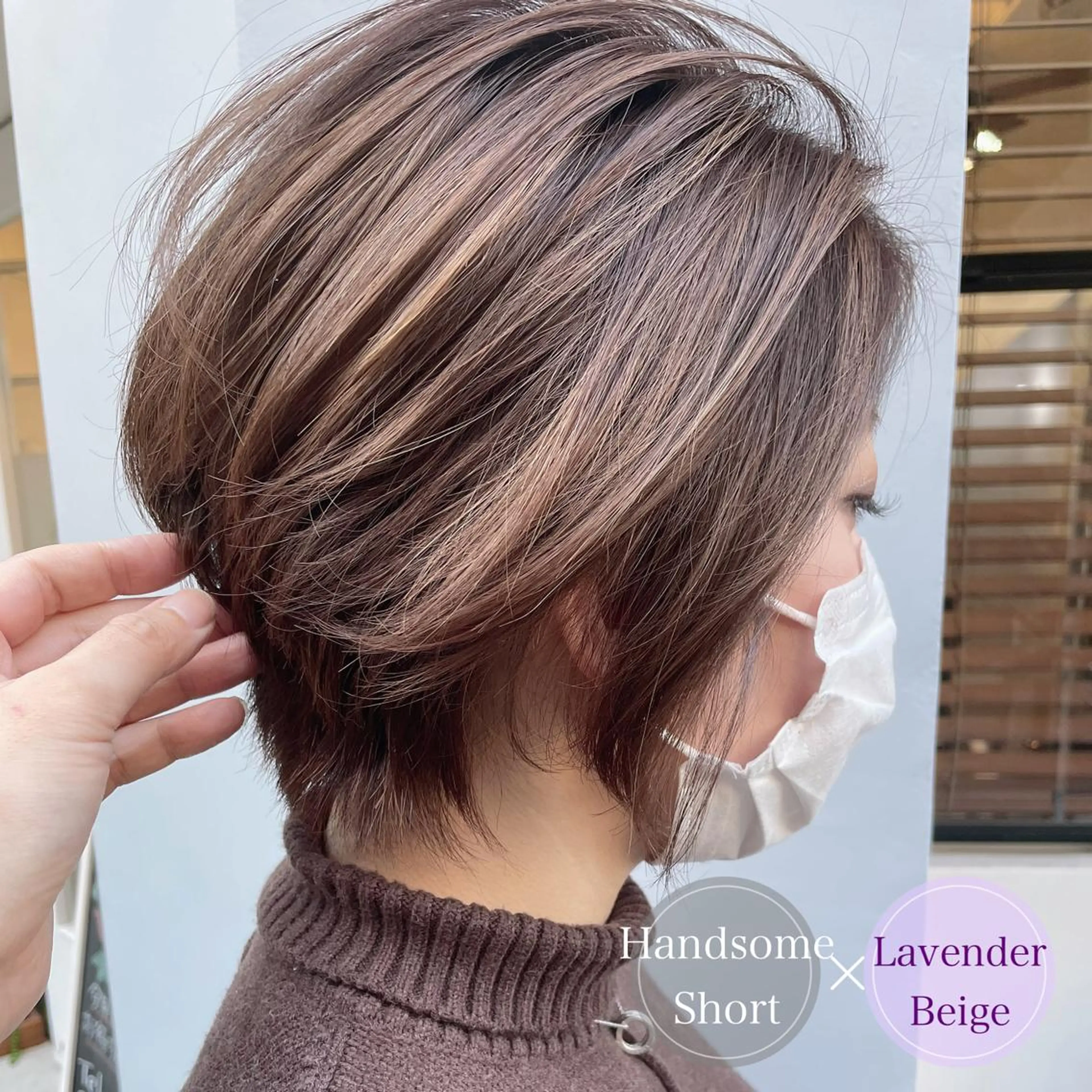 ショート カラー ブリーチ イヤリングカラー インナーカラー くせ毛 似合わせカット アンブレラカラー💫 フェイスフレーミングのヘアスタイル