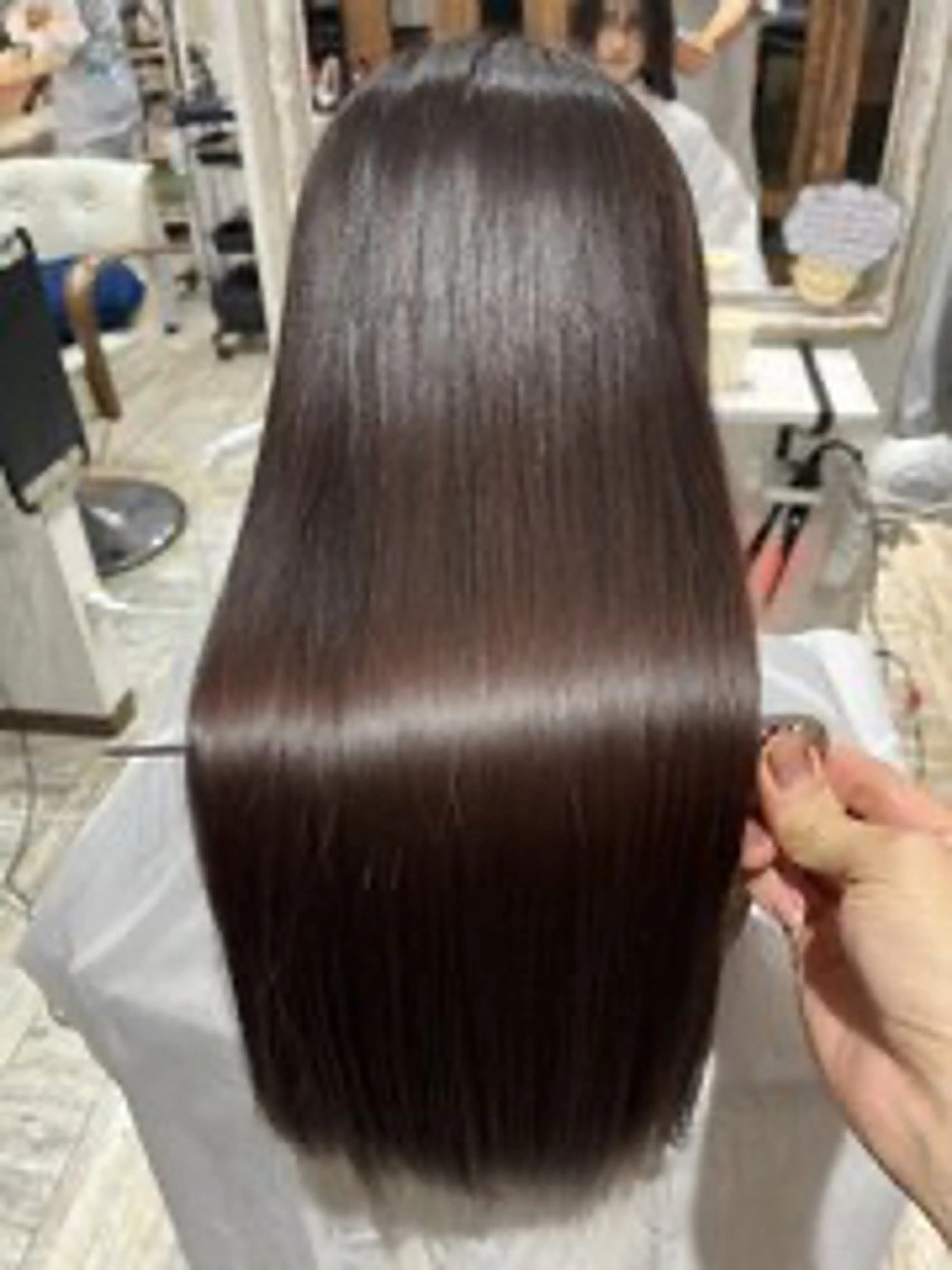 ロング 縮毛矯正 トリートメント 艶カラー/縮毛矯正 まなとのヘアスタイル