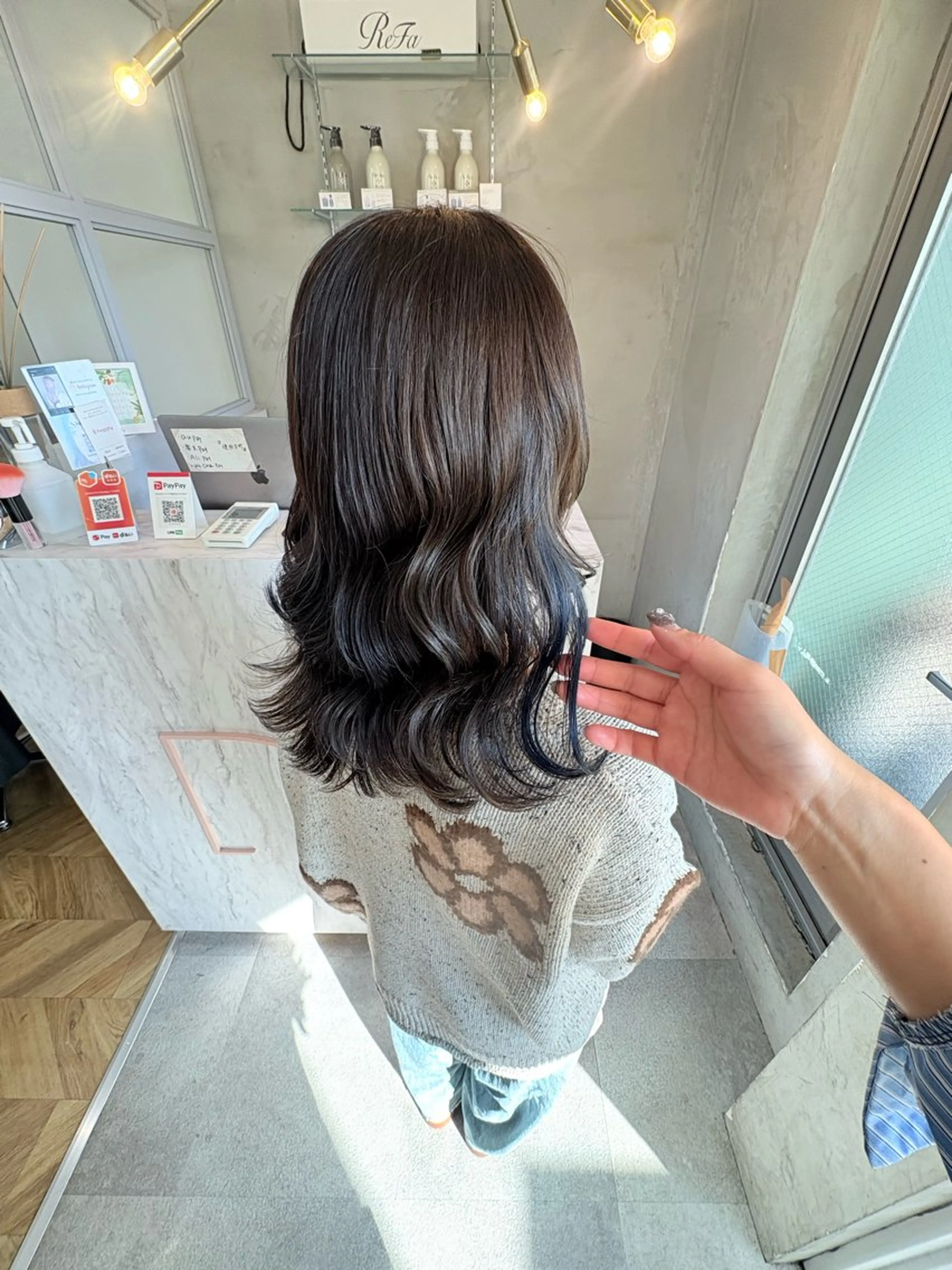 セミロング カラー 小顔カット/美髪矯正 /透明感カラー🫧のヘアスタイル