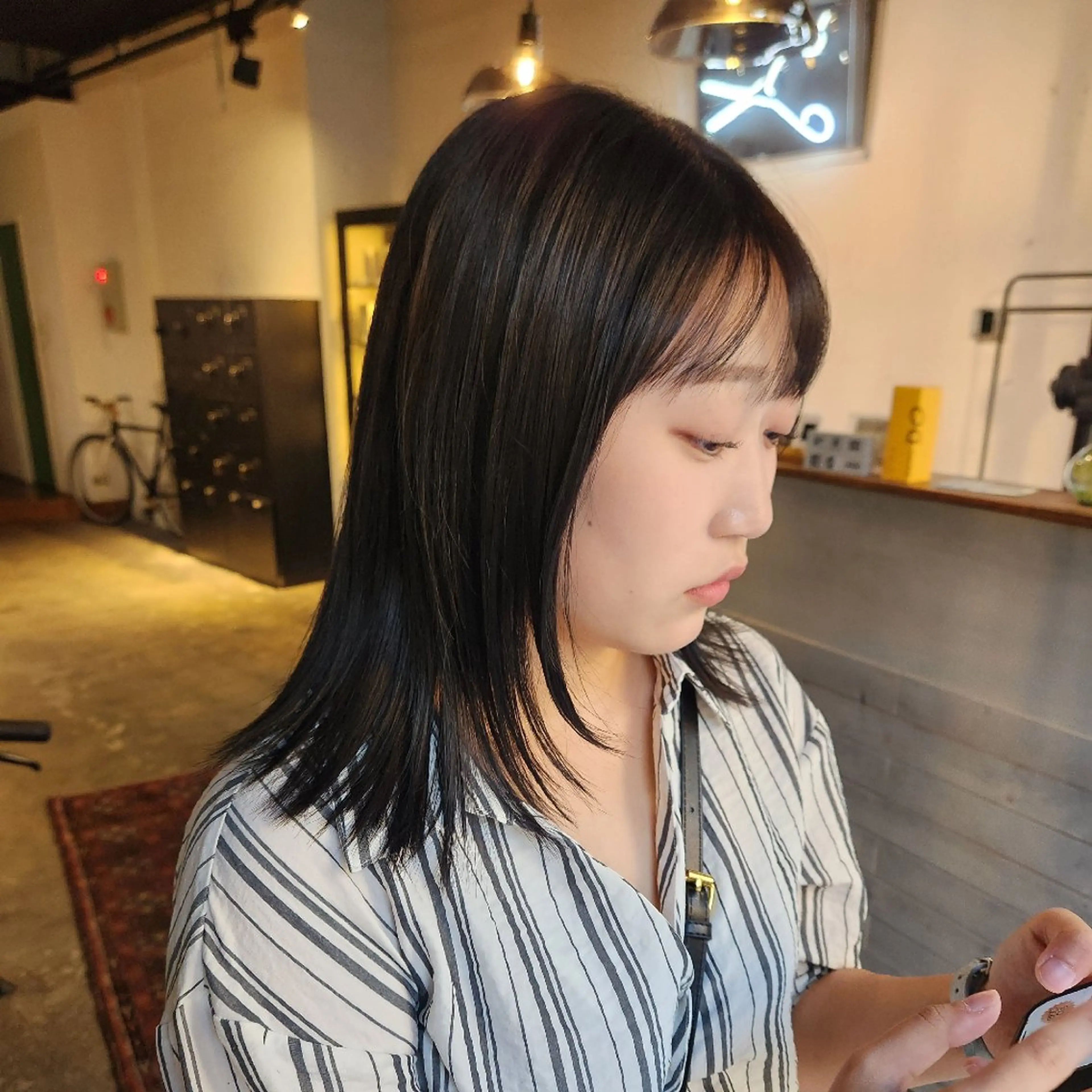 カラー ロング カット ヘアカラー ハヤシ マユ ✂ 府中美容室のヘアスタイル