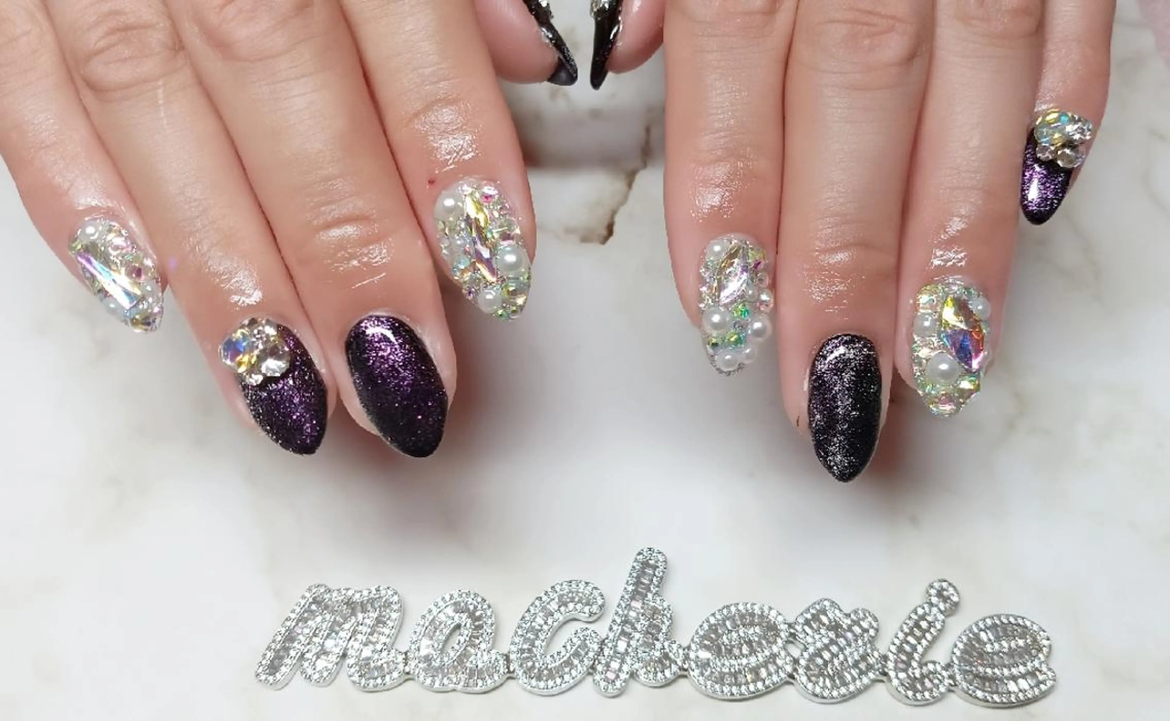 ネイル パープル ハンドネイル Nail Salon macherieのネイルデザイン
