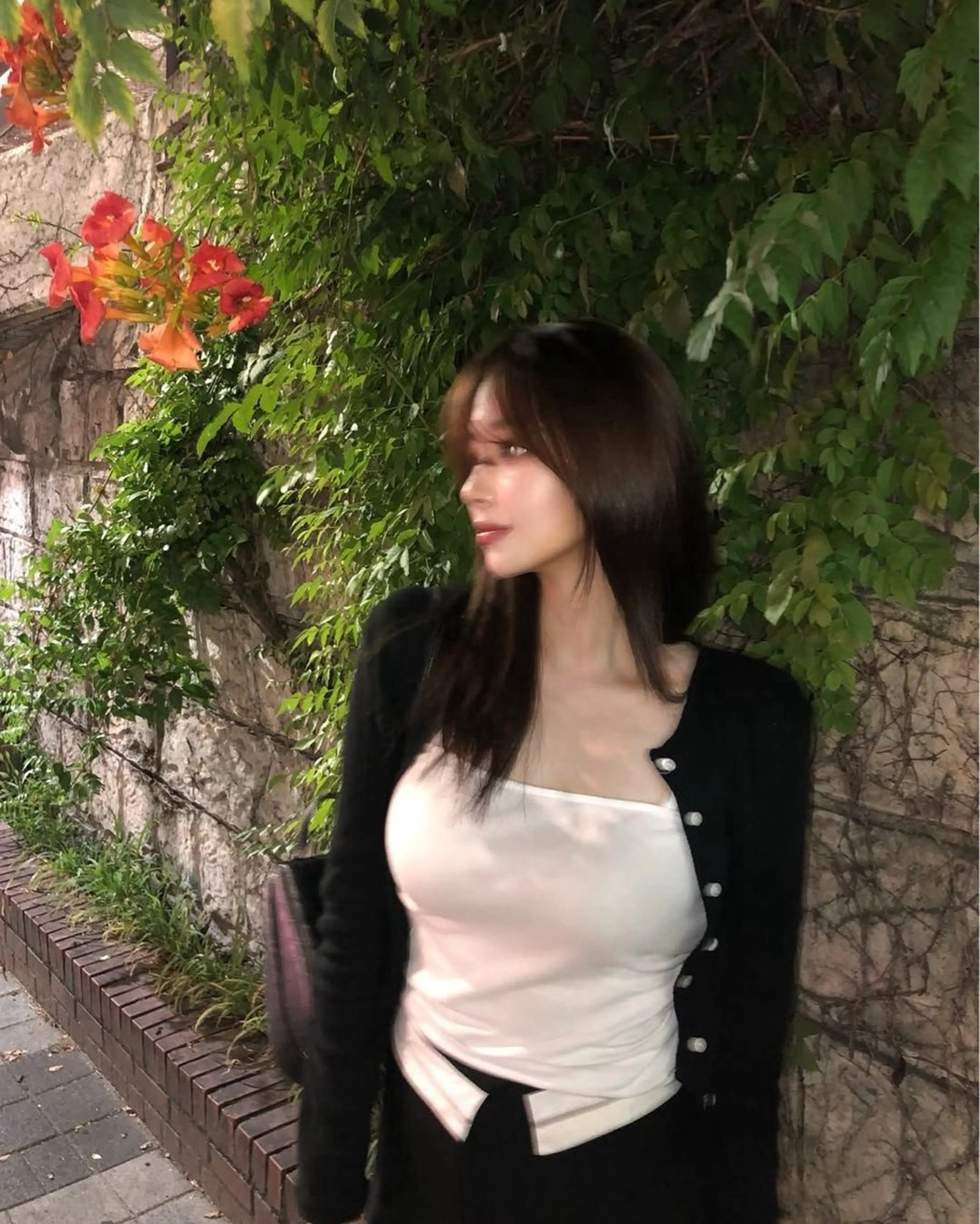 ロング カラー カット ヘアカラー トリートメント 莉乃/縮毛矯正/髪質 改善/艶カラーのヘアスタイル