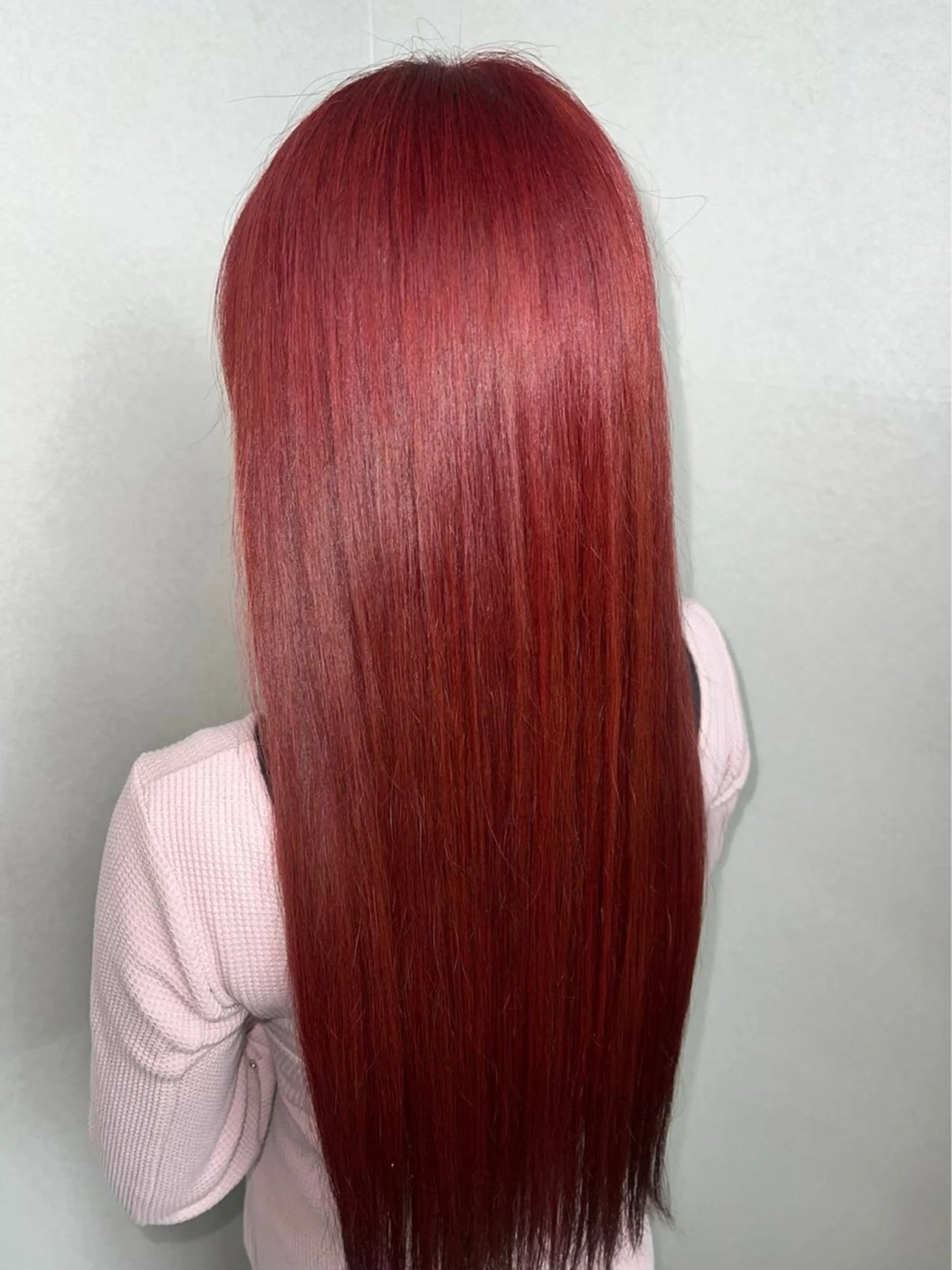 ロング カラー ピンクカラー ヘアカラー トリートメント ベルグロー アルファのヘアスタイル