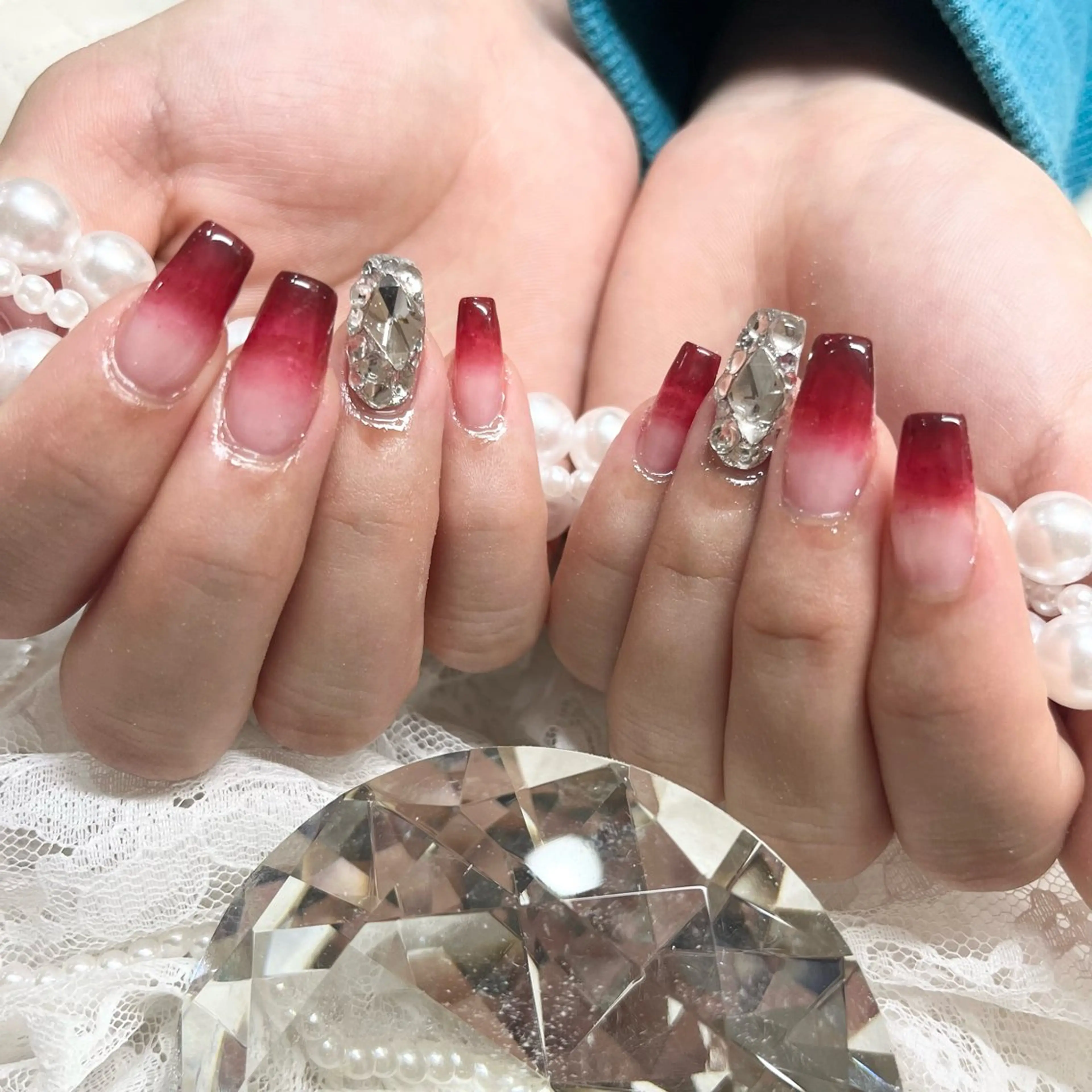 ネイル ボルドー グラデーション ハンドネイル Nail Salon Elpisのネイルデザイン