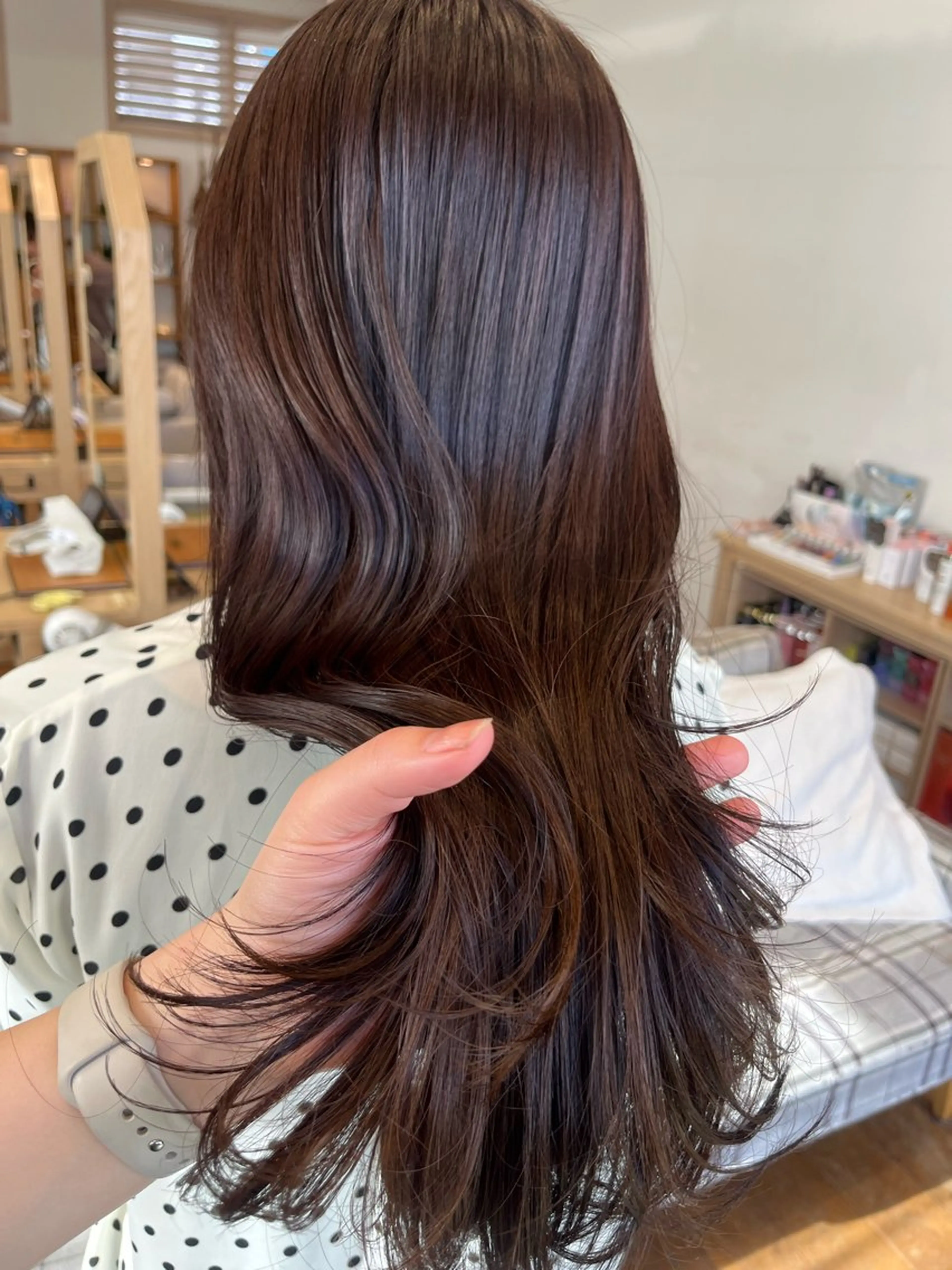 セミロング カラー ブラウンカラー チョコレートブラウン ヘアカラー 暖色カラー/ダブル カラー/名古屋/辻のヘアスタイル