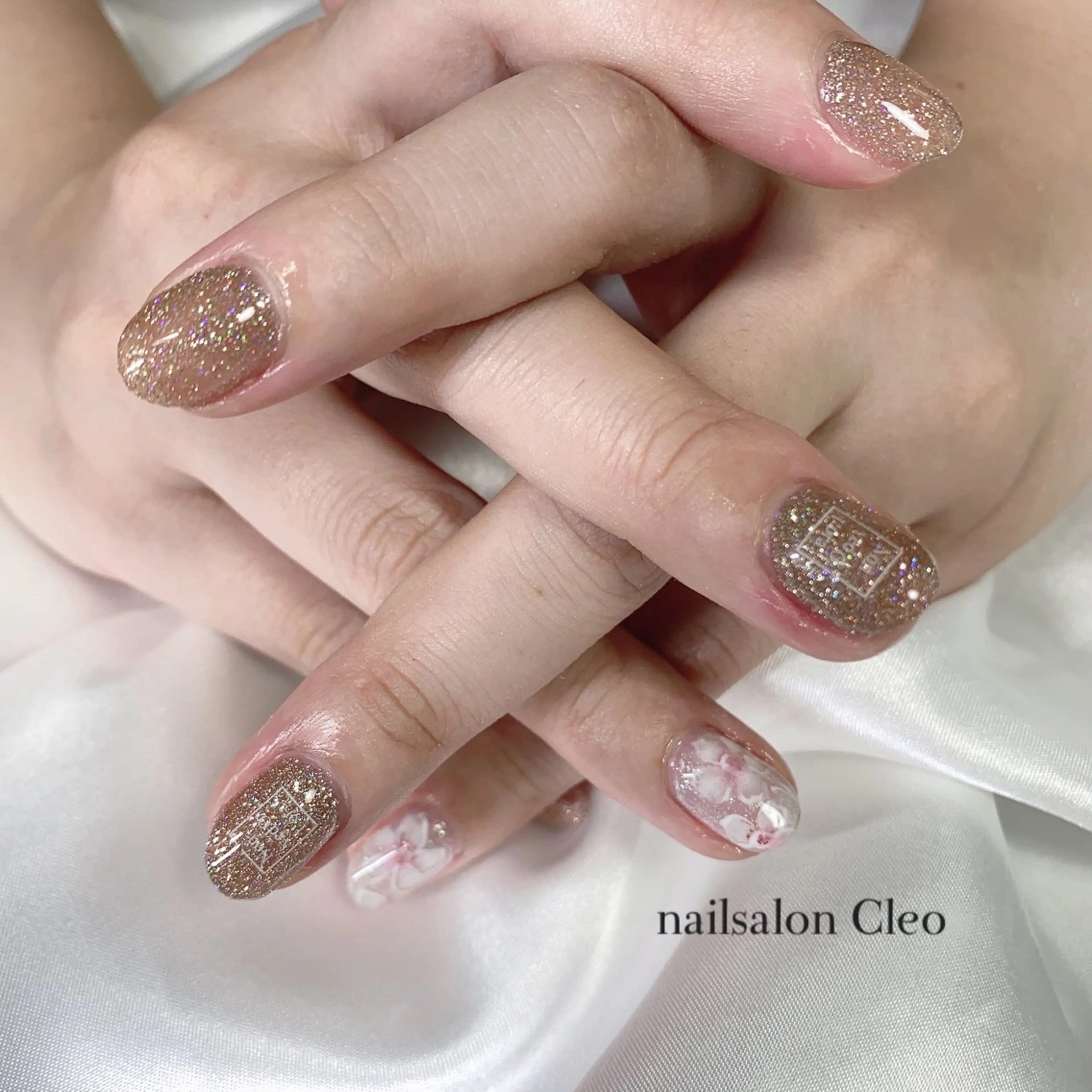 ネイル アートネイル クリアネイル フラッシュネイル フラワーネイル Cleo クレオのネイルデザイン