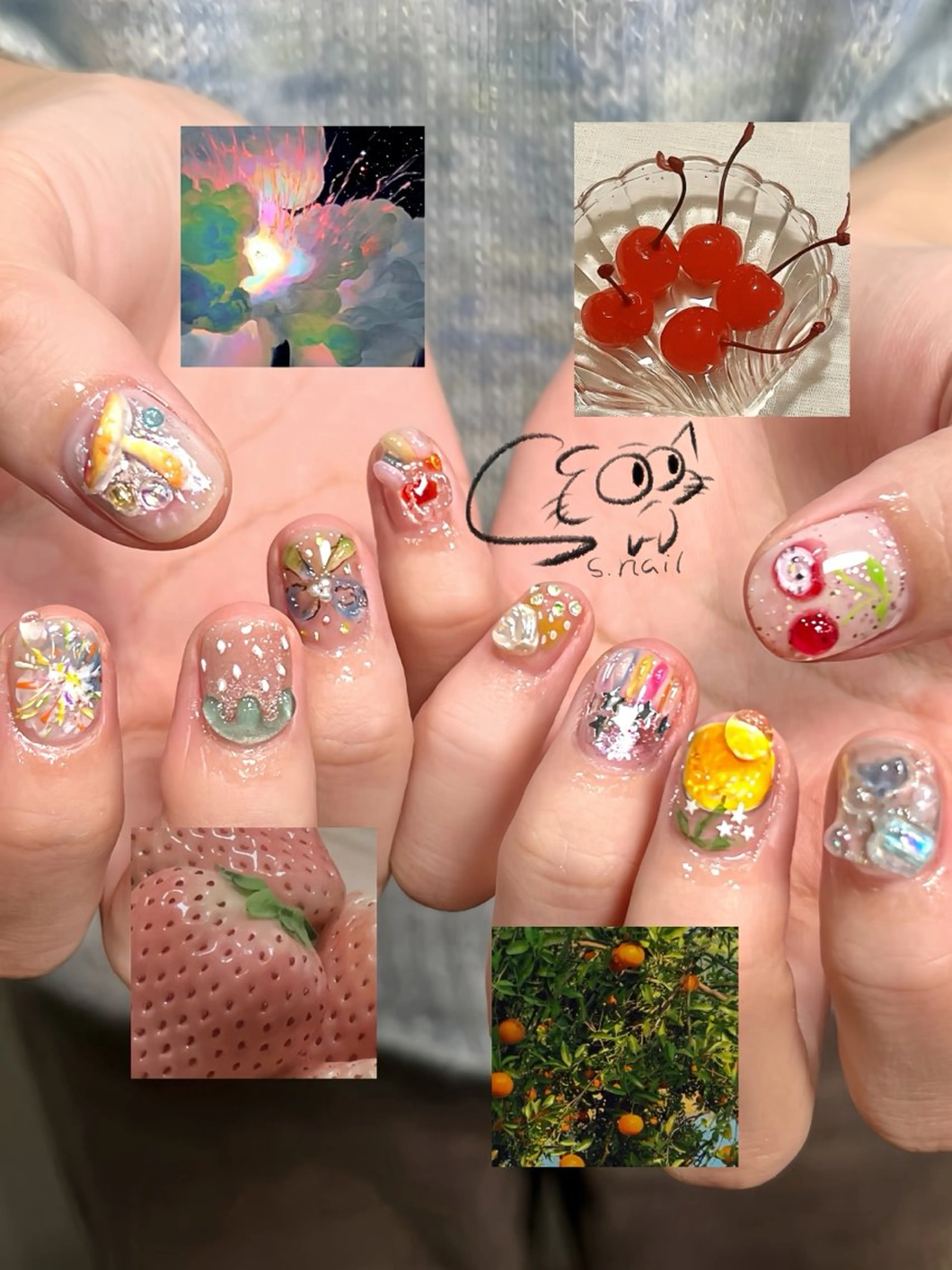 ネイル チークネイル フレンチネイル グラデーション マグネットネイル ワンカラーネイル S.nail _のネイルデザイン