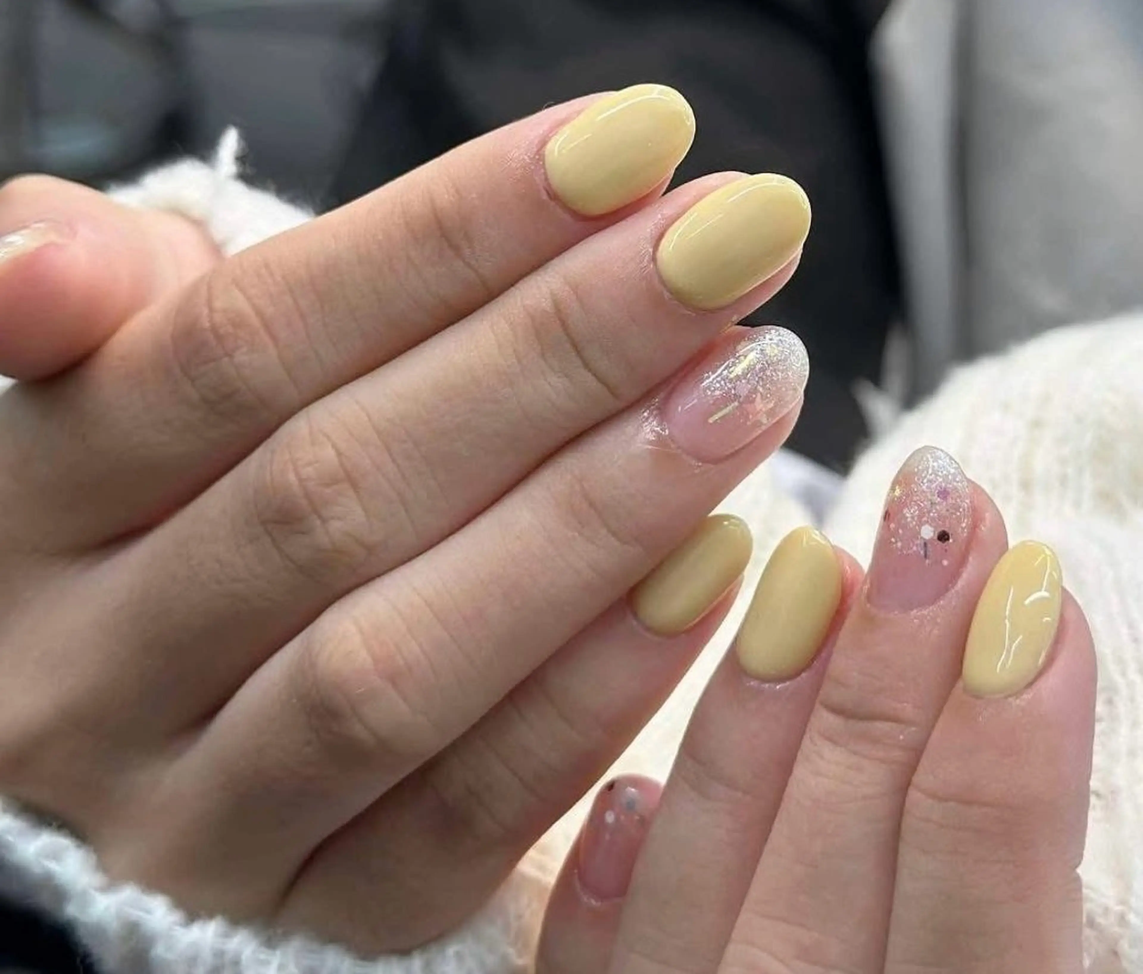 ネイル フレンチネイル ジェルネイル ガラスフレンチ 韓国ネイル マグネットネイル ハンドネイル Minette nailHuongのネイルデザイン