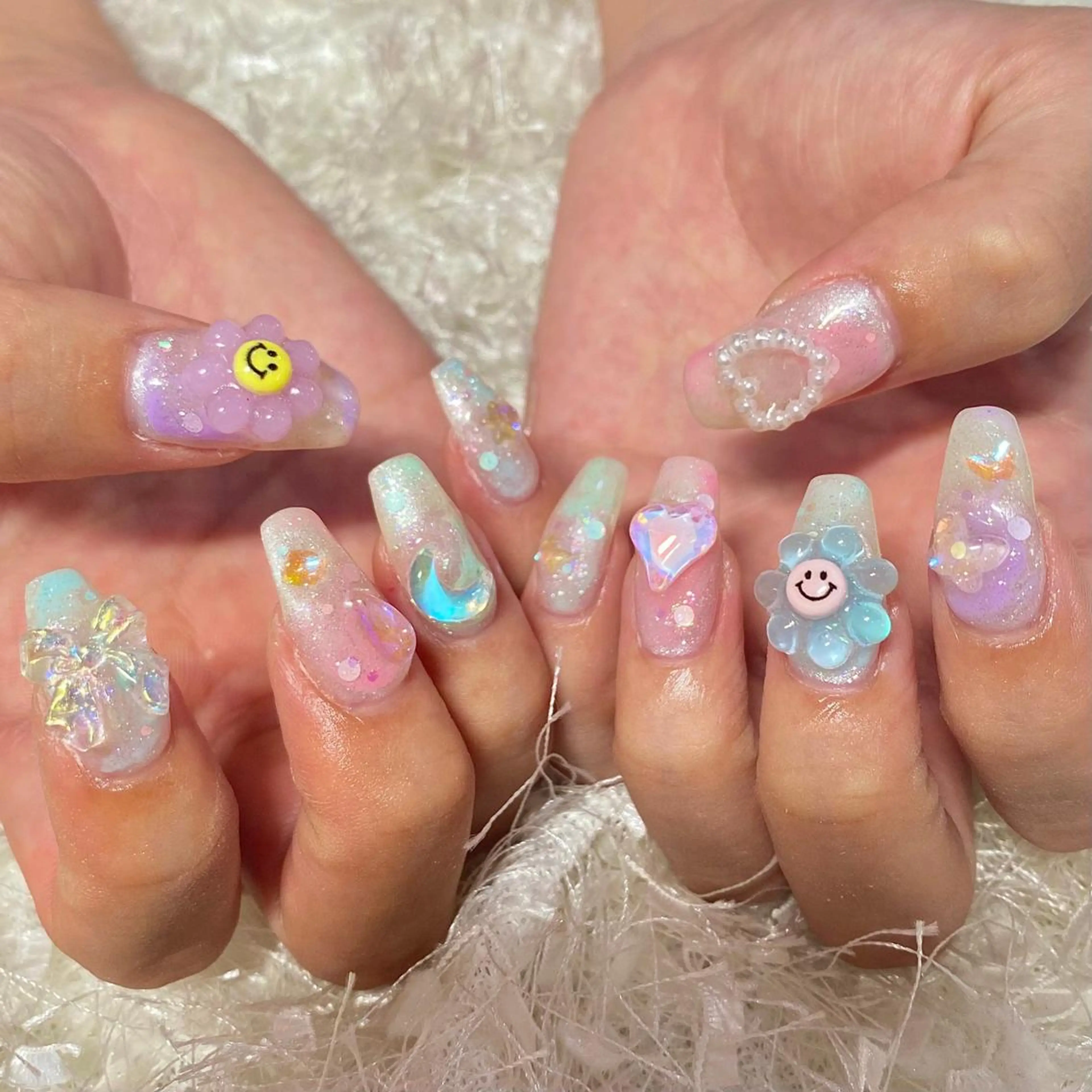 ネイル 長さ出し フレンチネイル ジェルネイル グラデーション 韓国ネイル ハンドネイル Nail&eye Belire 新宿のネイルデザイン