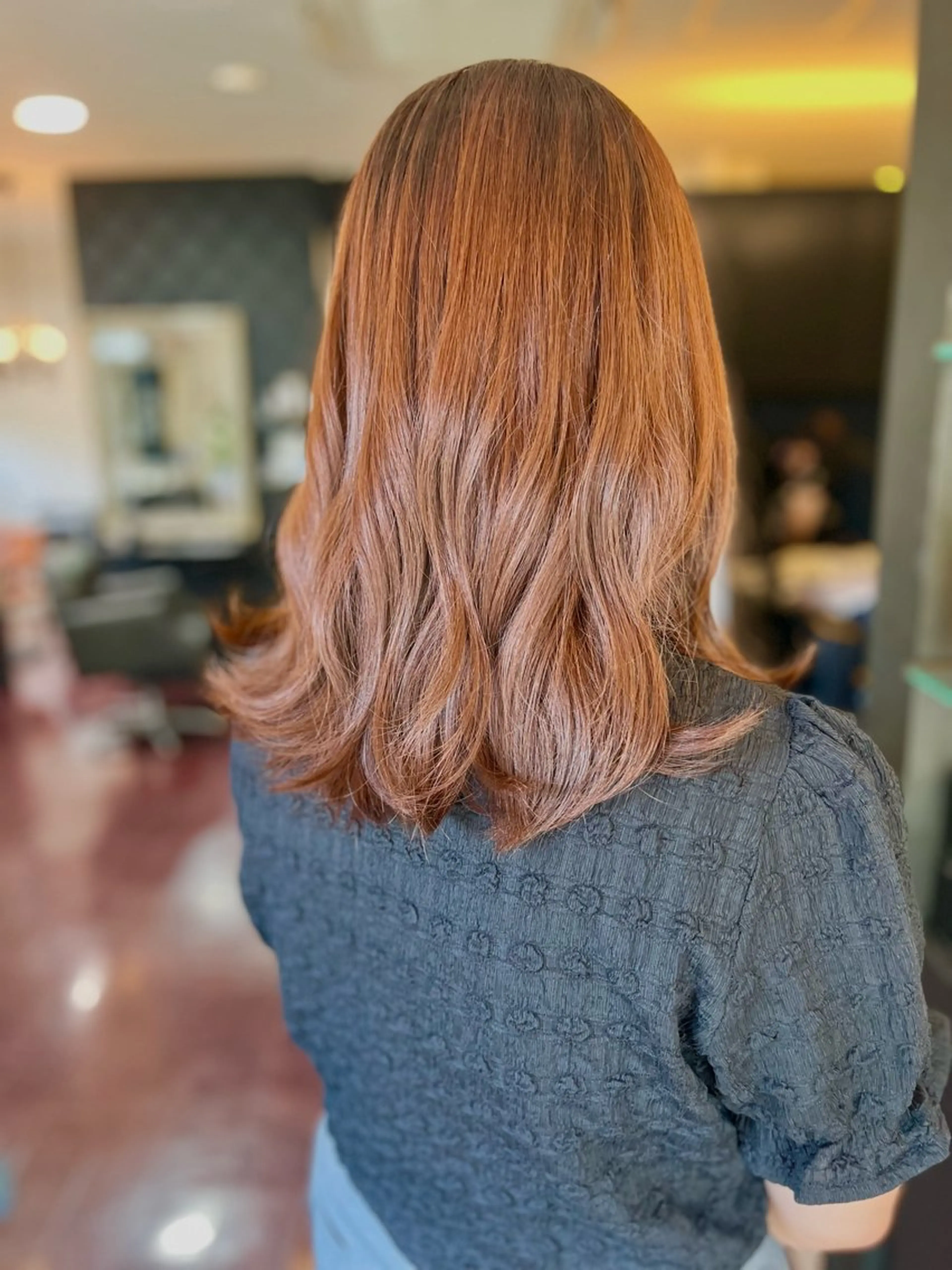 ミディアム カラー オレンジ 高槻/LOREM/ Akiraのヘアスタイル