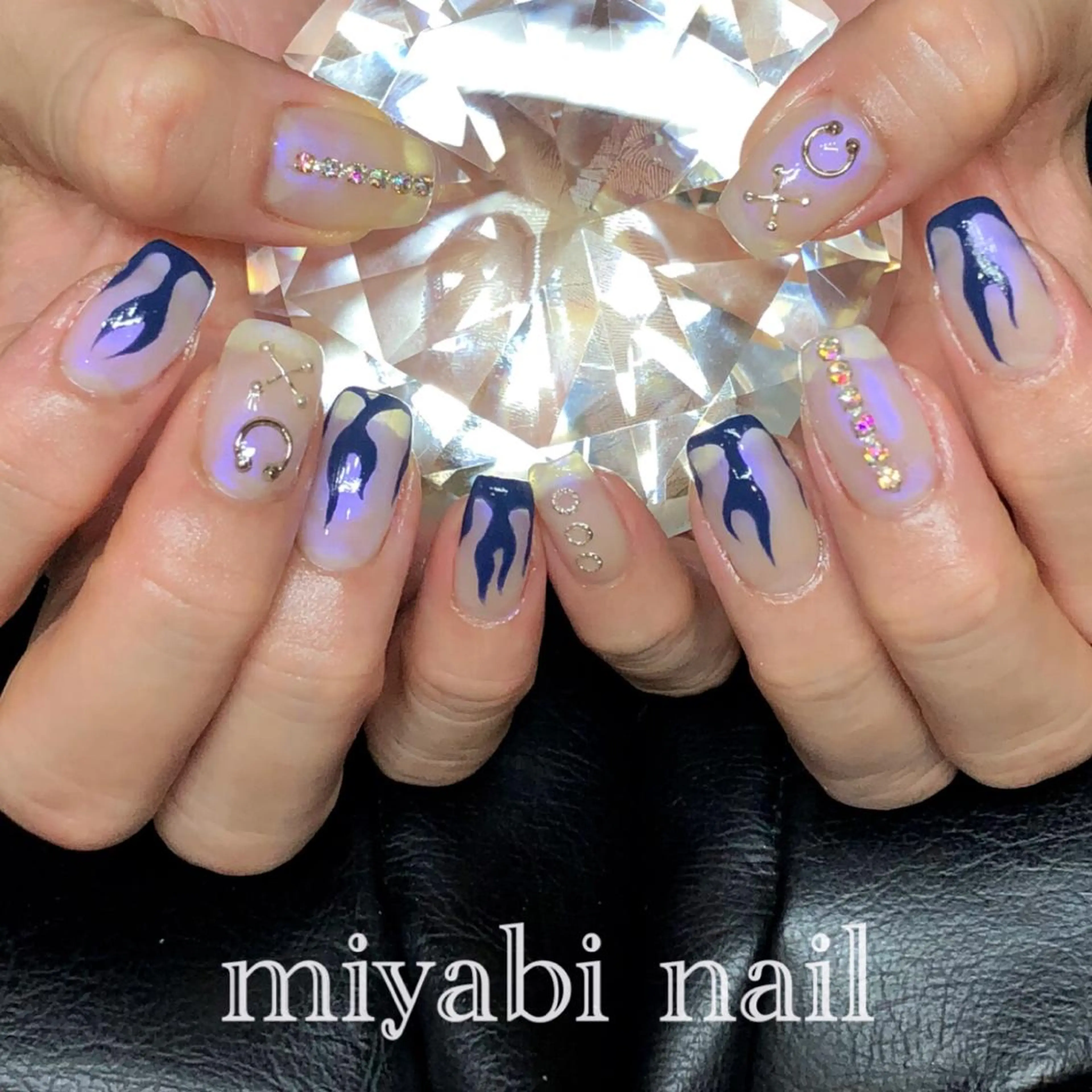 ネイル アートネイル オーロラネイル ジェルネイル ラメ(グリッター) 持ち込み ハンドネイル miyabi nail 桂川駅近くのネイルデザイン