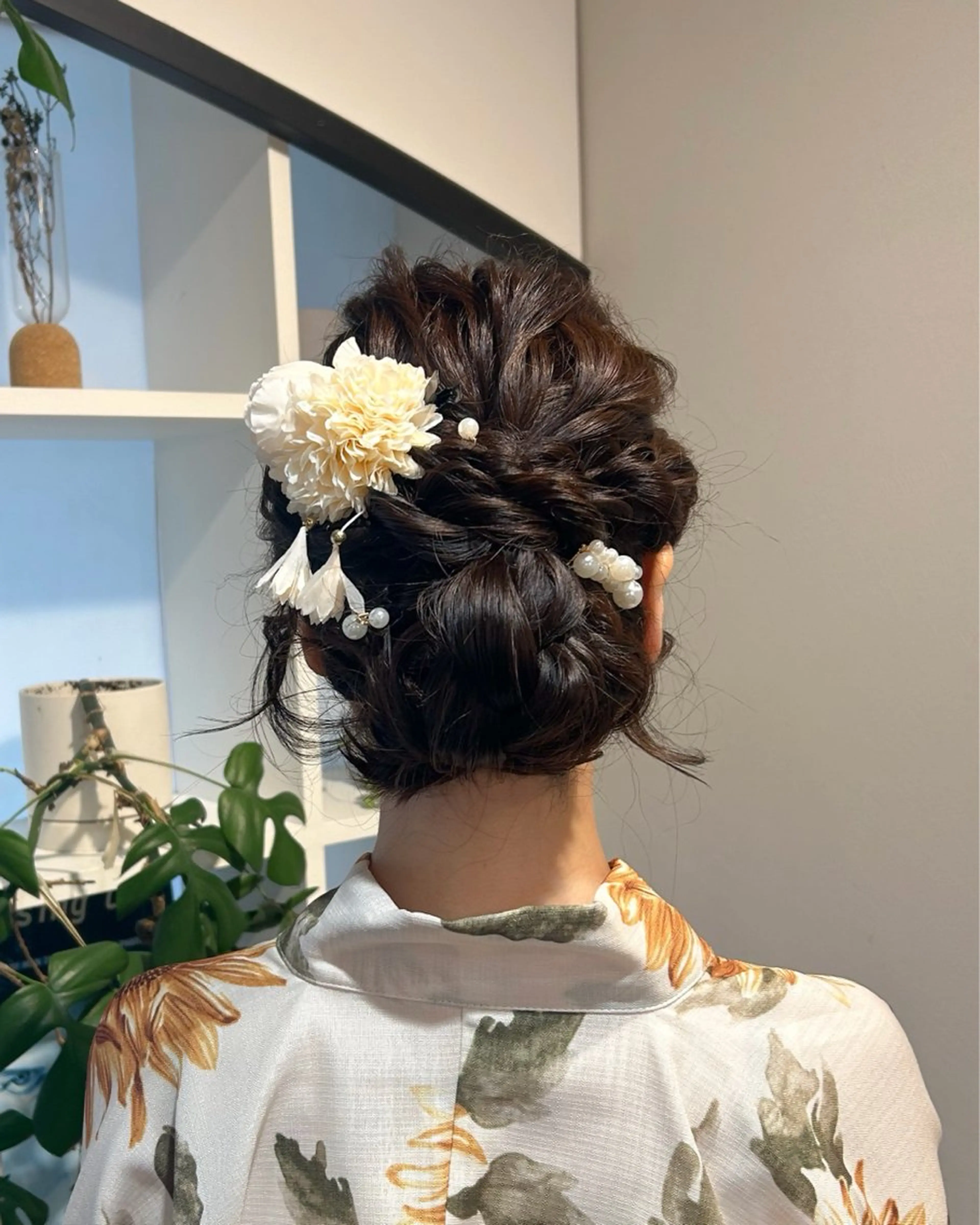 セミロング ヘアアレンジ 浴衣 アレンジ/新宿 透明感カラー/ヤノのヘアスタイル