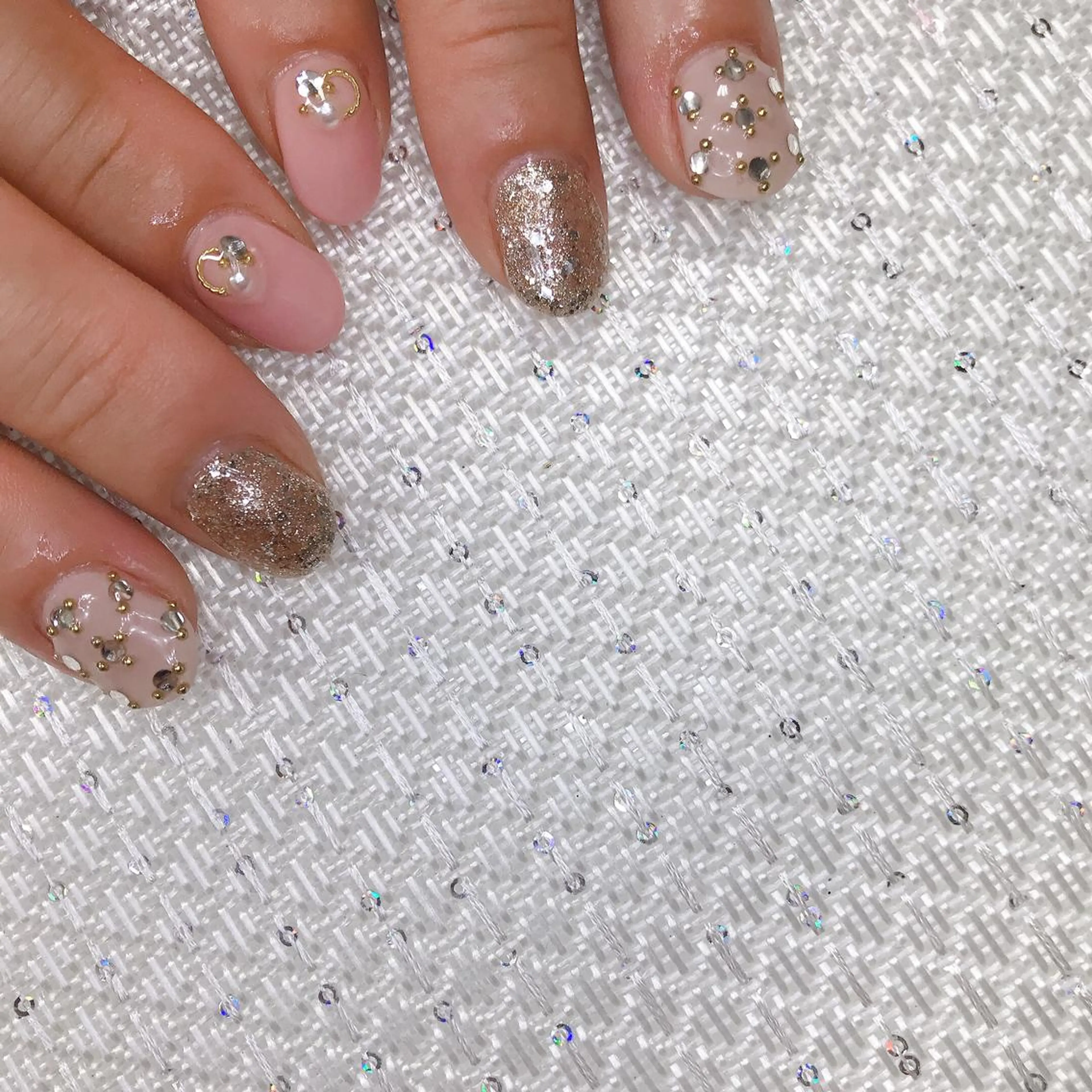 ネイル アートネイル 韓国ネイル 大理石ネイル(マーブル) ミラーネイル ニュアンスネイル ハンドネイル MoonLight MIHOのネイルデザイン